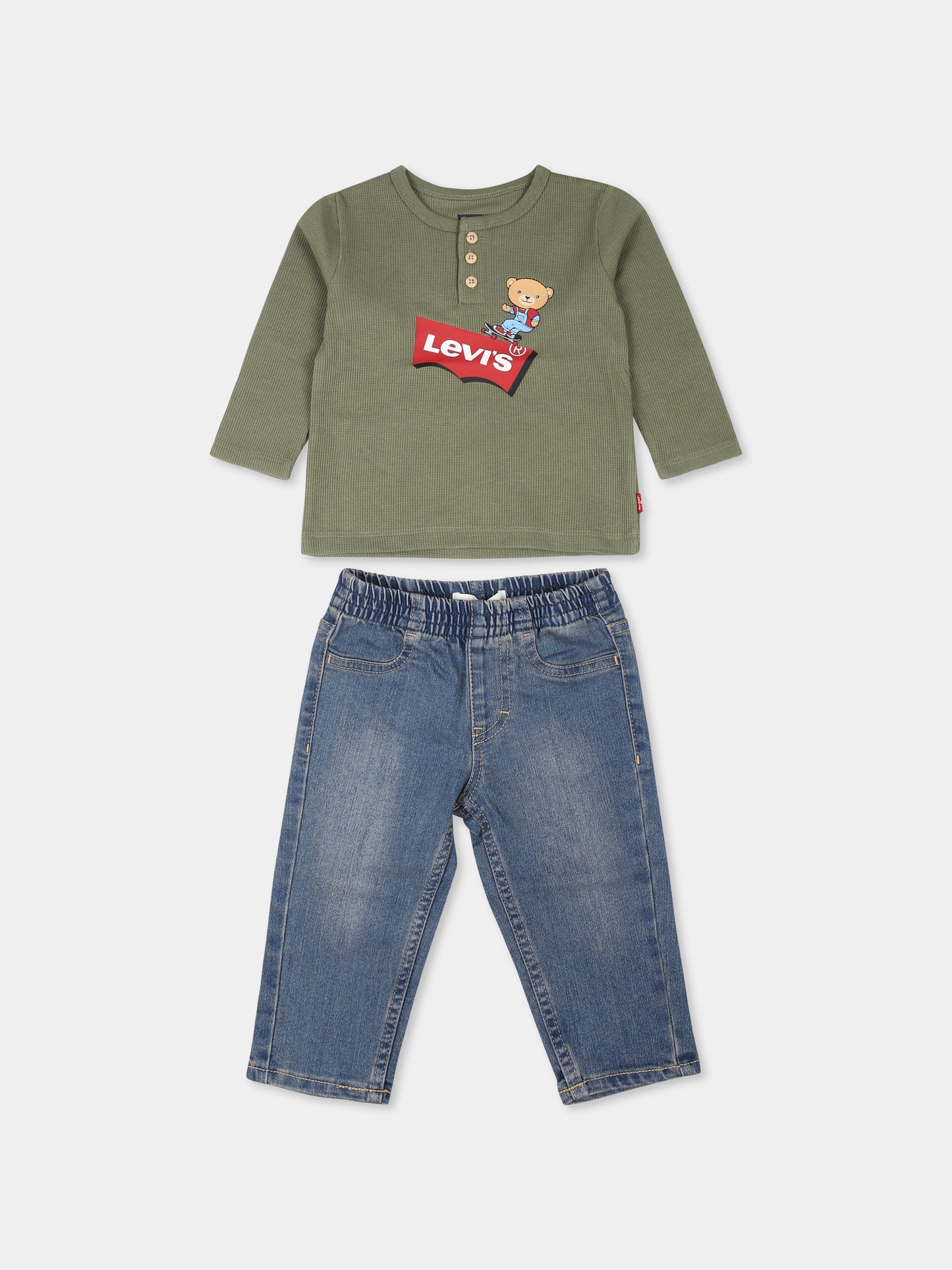 Completo verde per neonati con logo,Levi's Kids,23WLK6EJ096 E6U