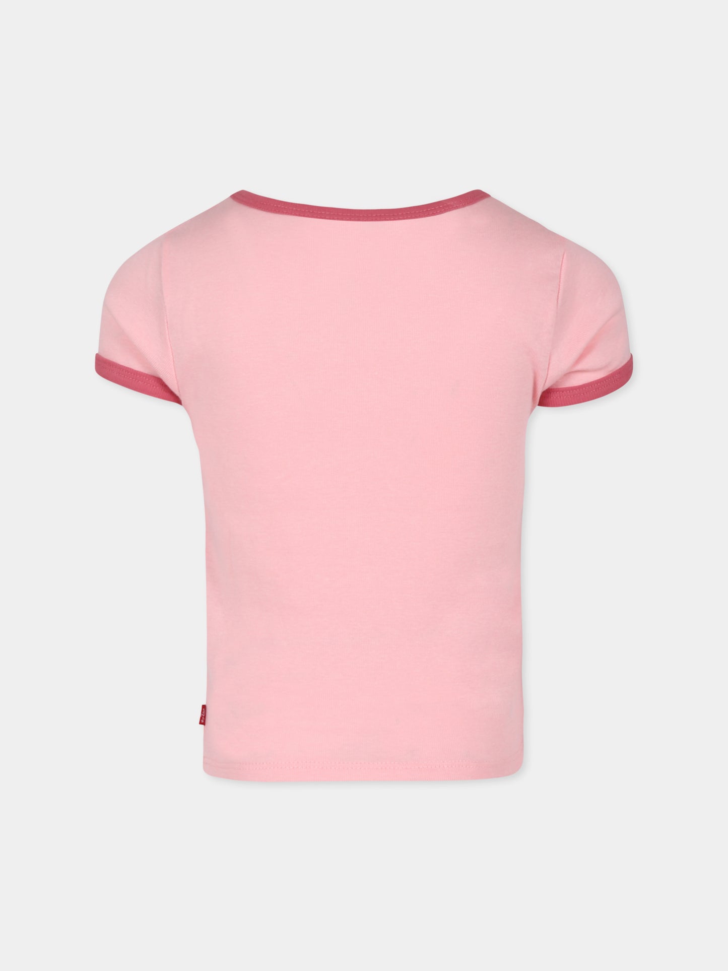 T-shirt rosa per bambina con logo fucsia,Levi's Kids,LK4EH132 AED