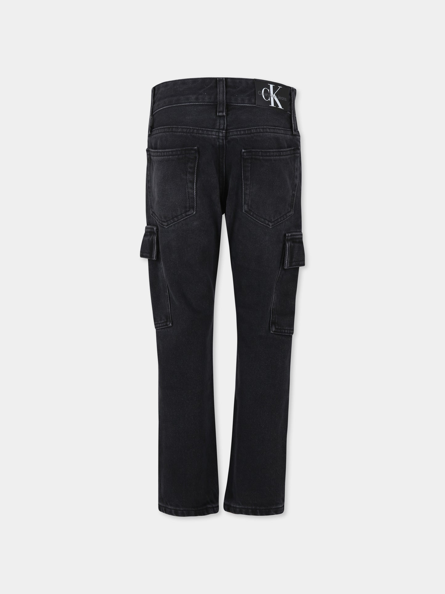 Jeans neri per bambino con logo,Calvin Klein Kids,23FCKIB0IB01908 1BY