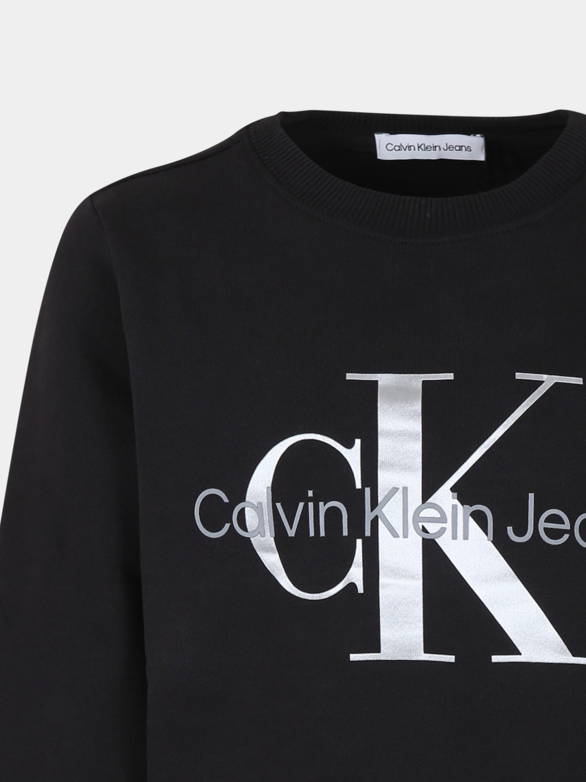 Felpa nera per bambino con logo,Calvin Klein Kids,23FCKIU0IU00602T BEH