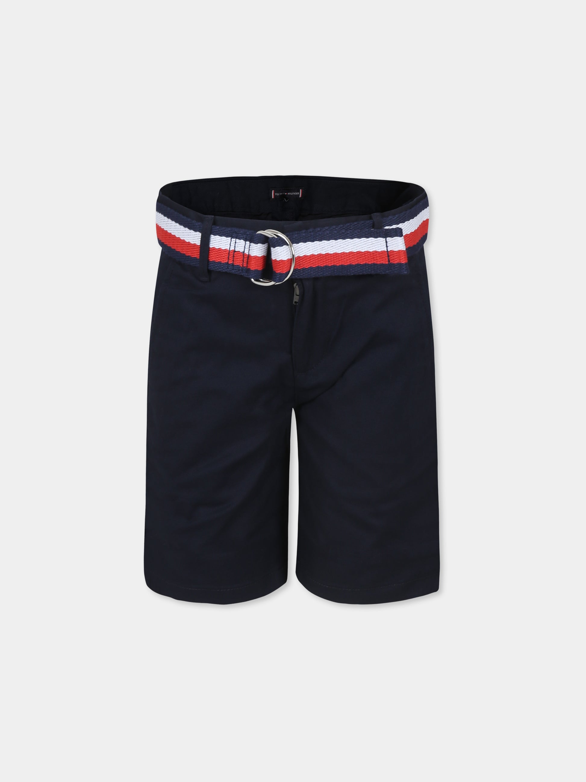 Shorts blu per bambino con bandierina,Tommy Hilfiger Junior,24STHKB0KB08845 DW5