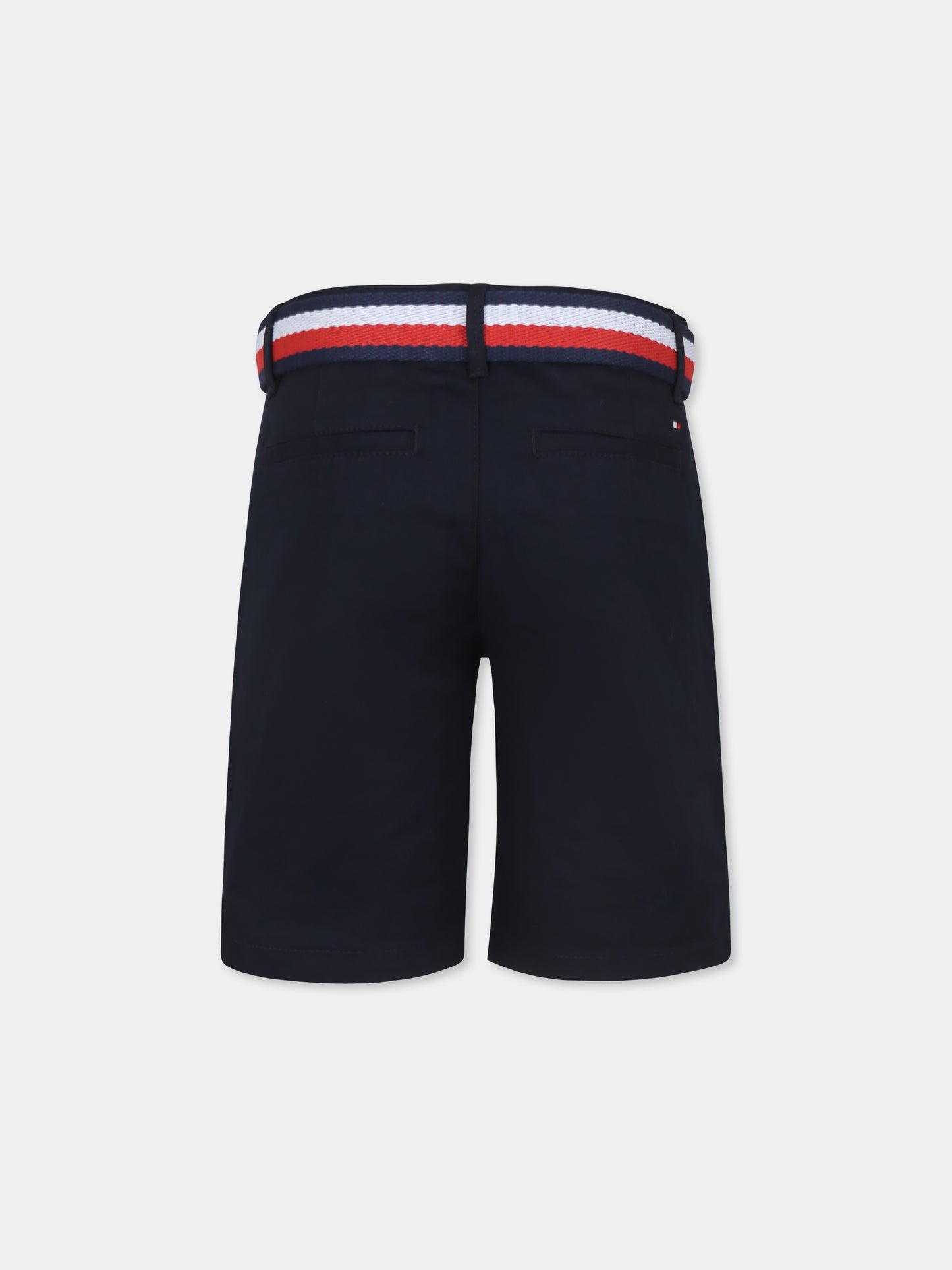 Shorts blu per bambino con bandierina,Tommy Hilfiger Junior,24STHKB0KB08845 DW5