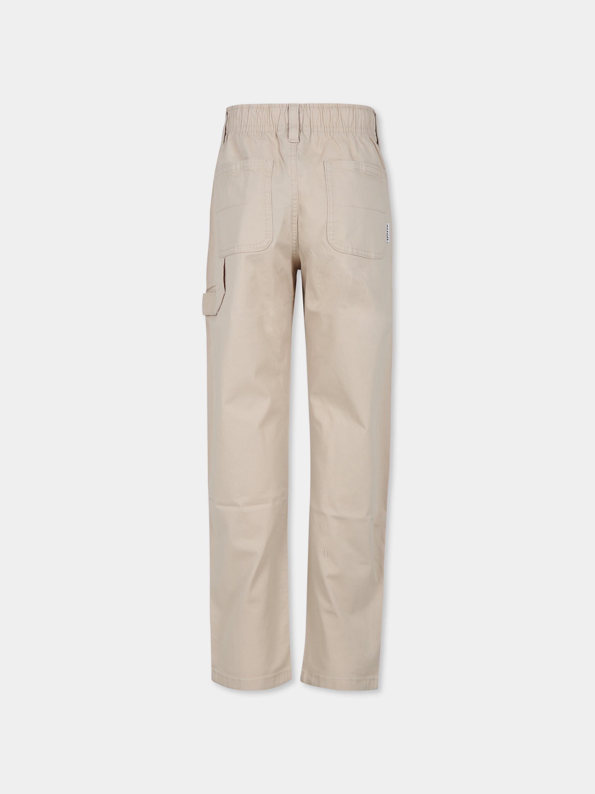 Pantaloni beige per bambino con bandierina,Tommy Hilfiger Junior,23FMTHKB0KB09101 AES