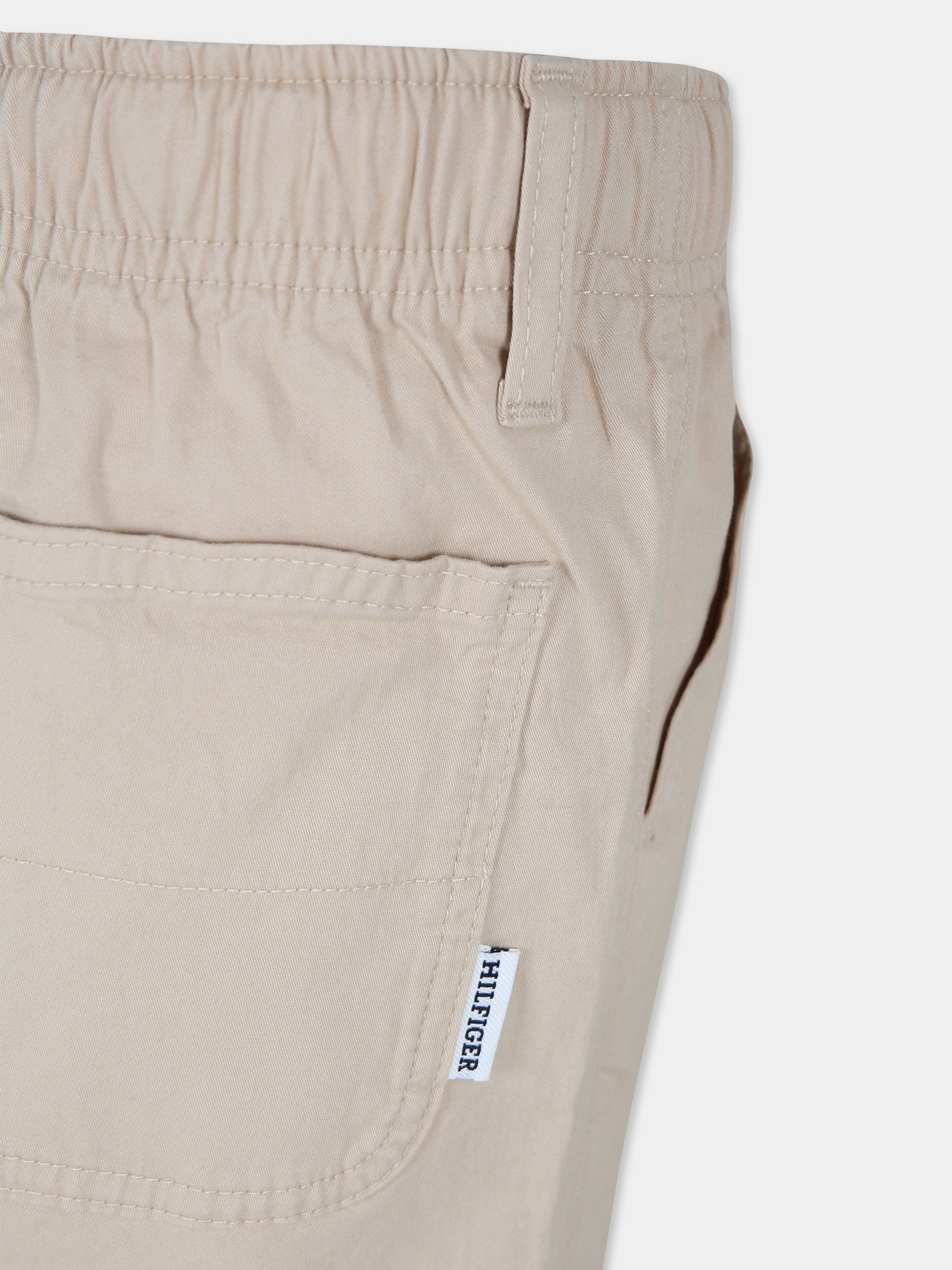 Pantaloni beige per bambino con bandierina,Tommy Hilfiger Junior,23FMTHKB0KB09101 AES