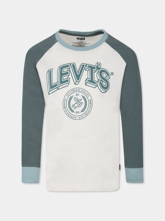 T-shirt avorio per bambino con logo,Levi's Kids,24SLK8EK252 W4R