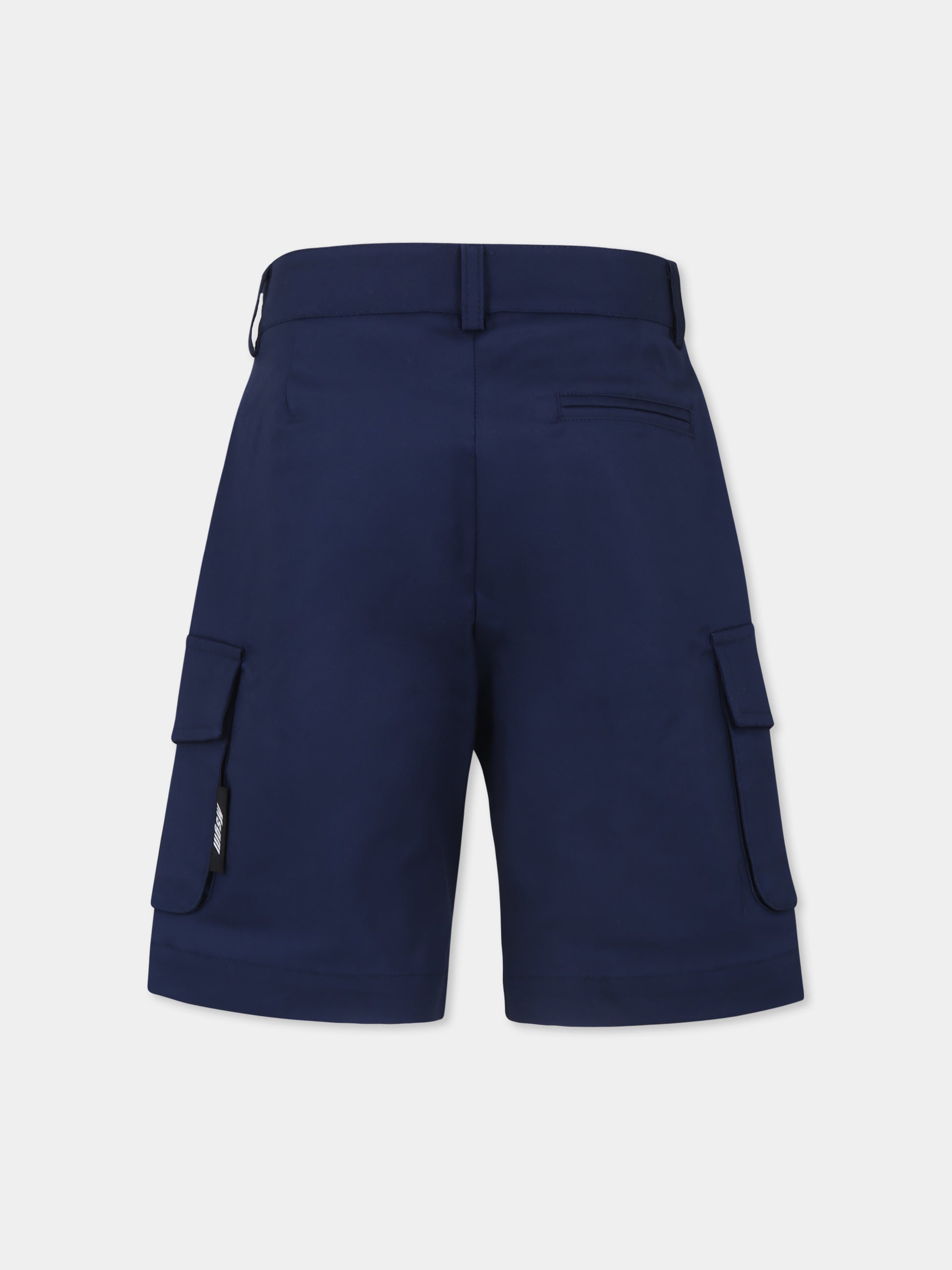 Shorts blu per bambino con logo,Msgm Kids,S4MSJBBE279 060