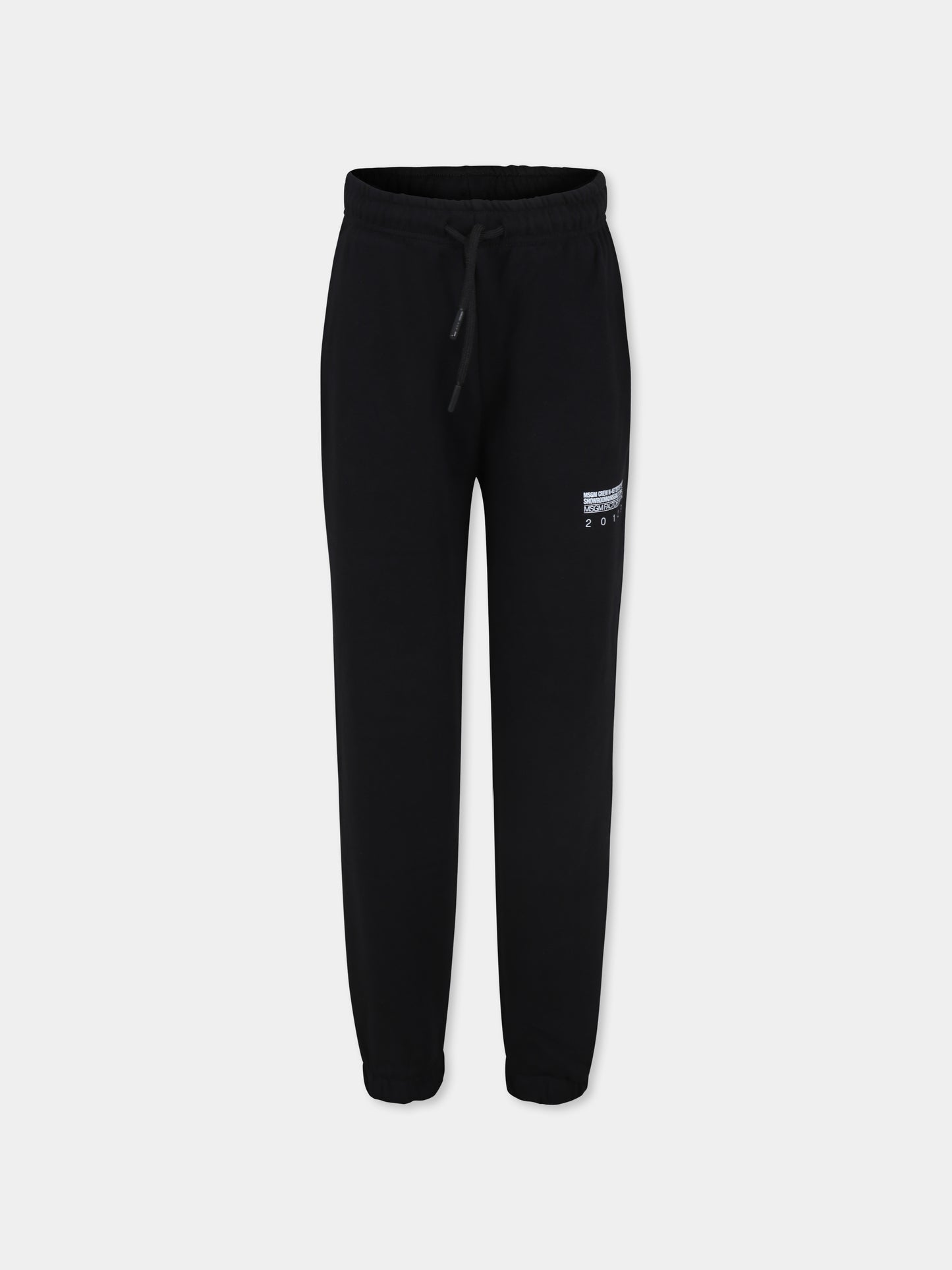 Pantaloni neri per bambino con logo,Msgm Kids,S4MSJBFP220 110