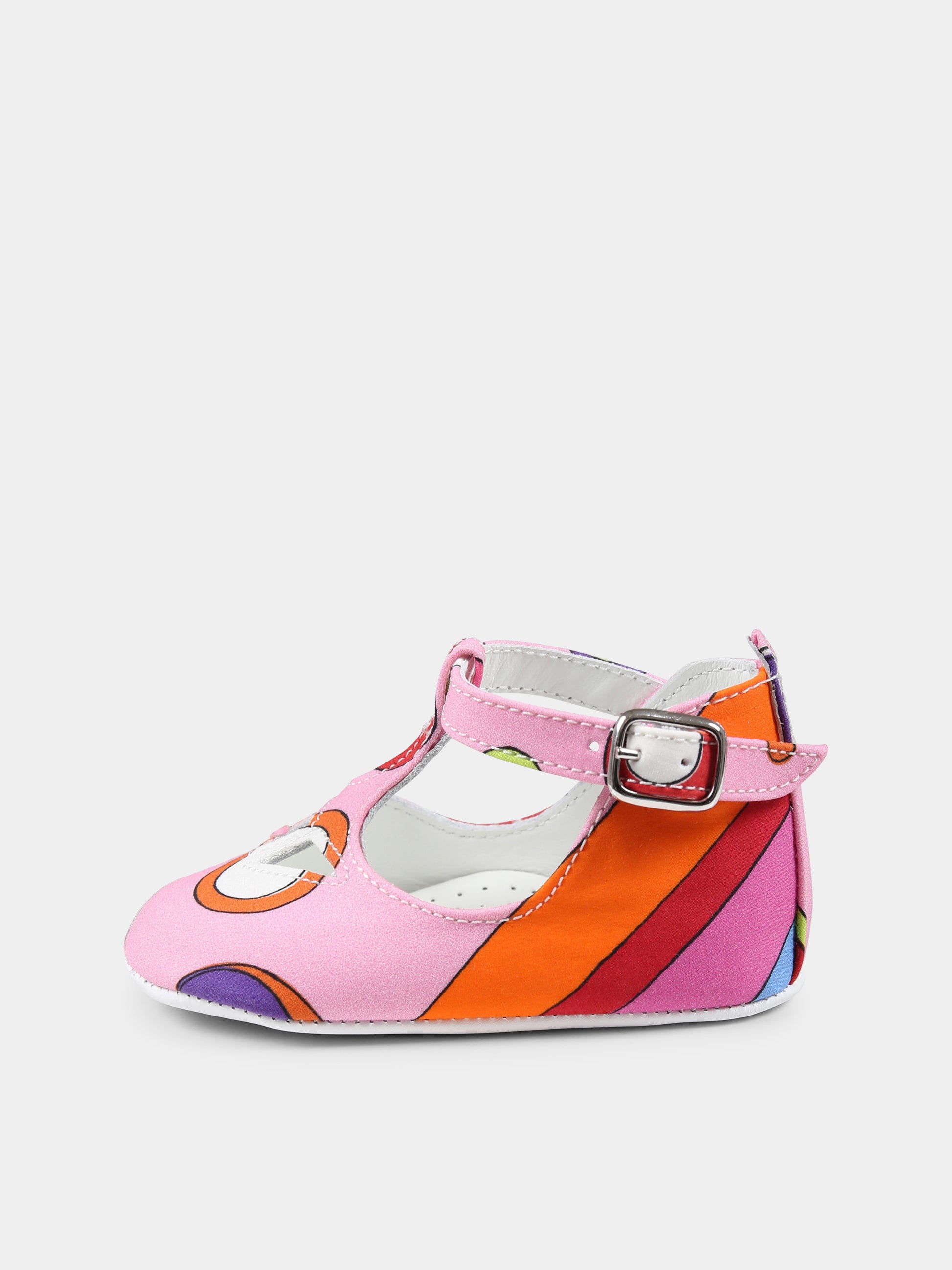 Occhi di bue multicolor per neonata con stampa marmo,Emilio Pucci Junior,PW0026 P0494 437MC