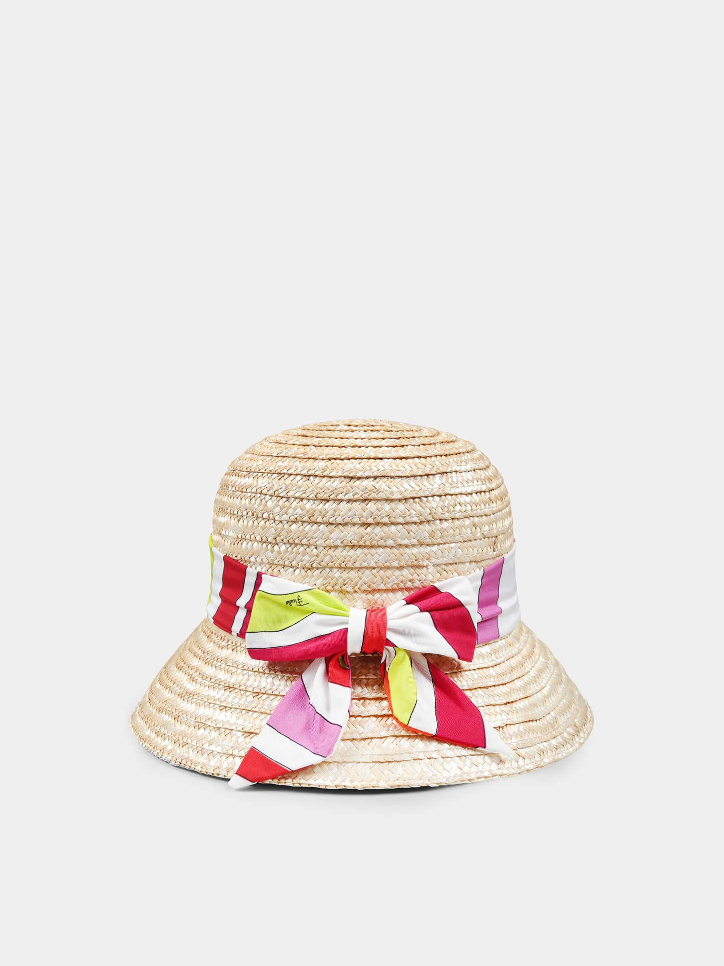 Cappello beige per bambina con stampa marmo