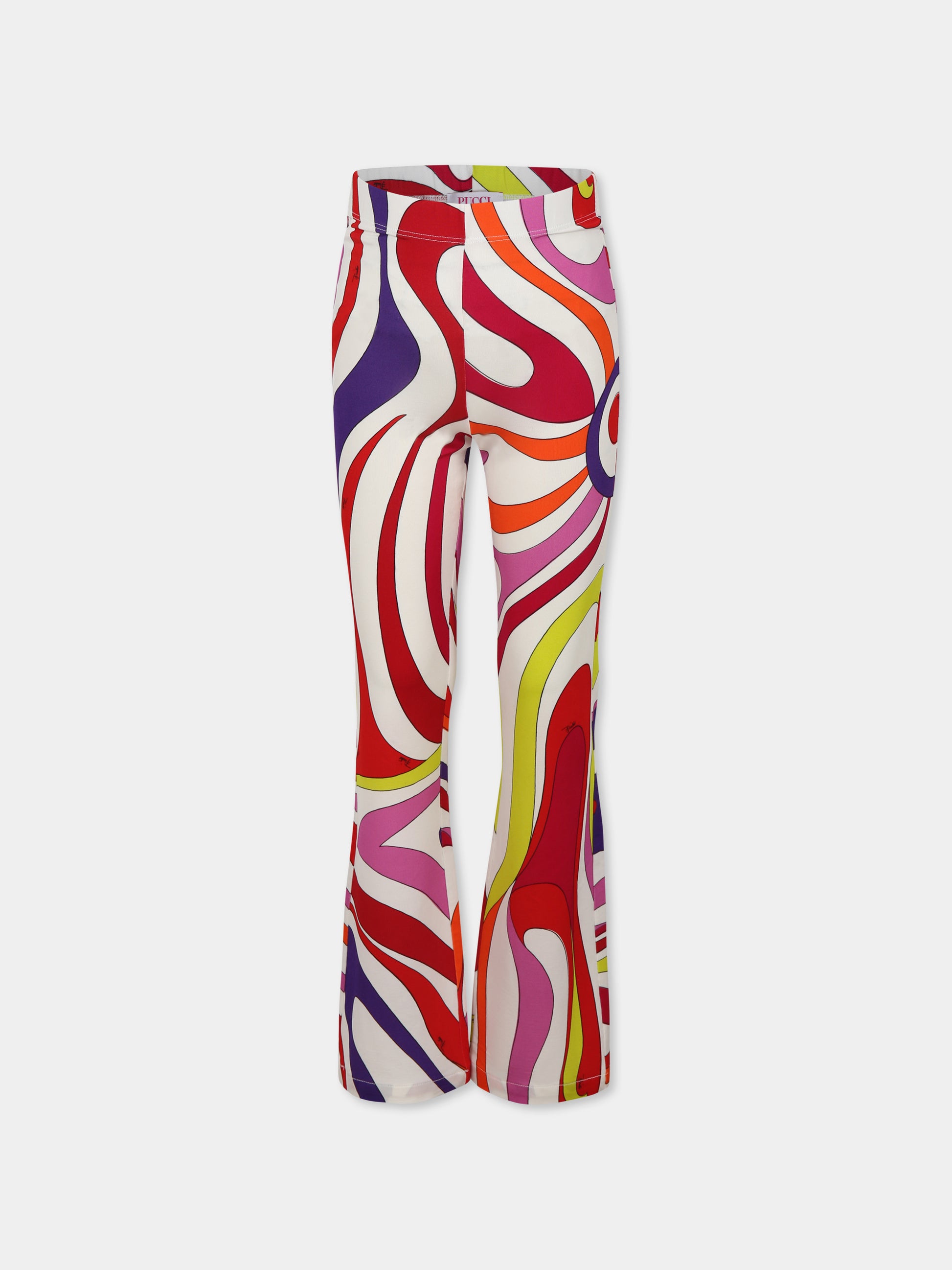 Pantaloni multicolor per bambina con stampa marmo,Emilio Pucci Junior,PW6C30 J0476 101AR