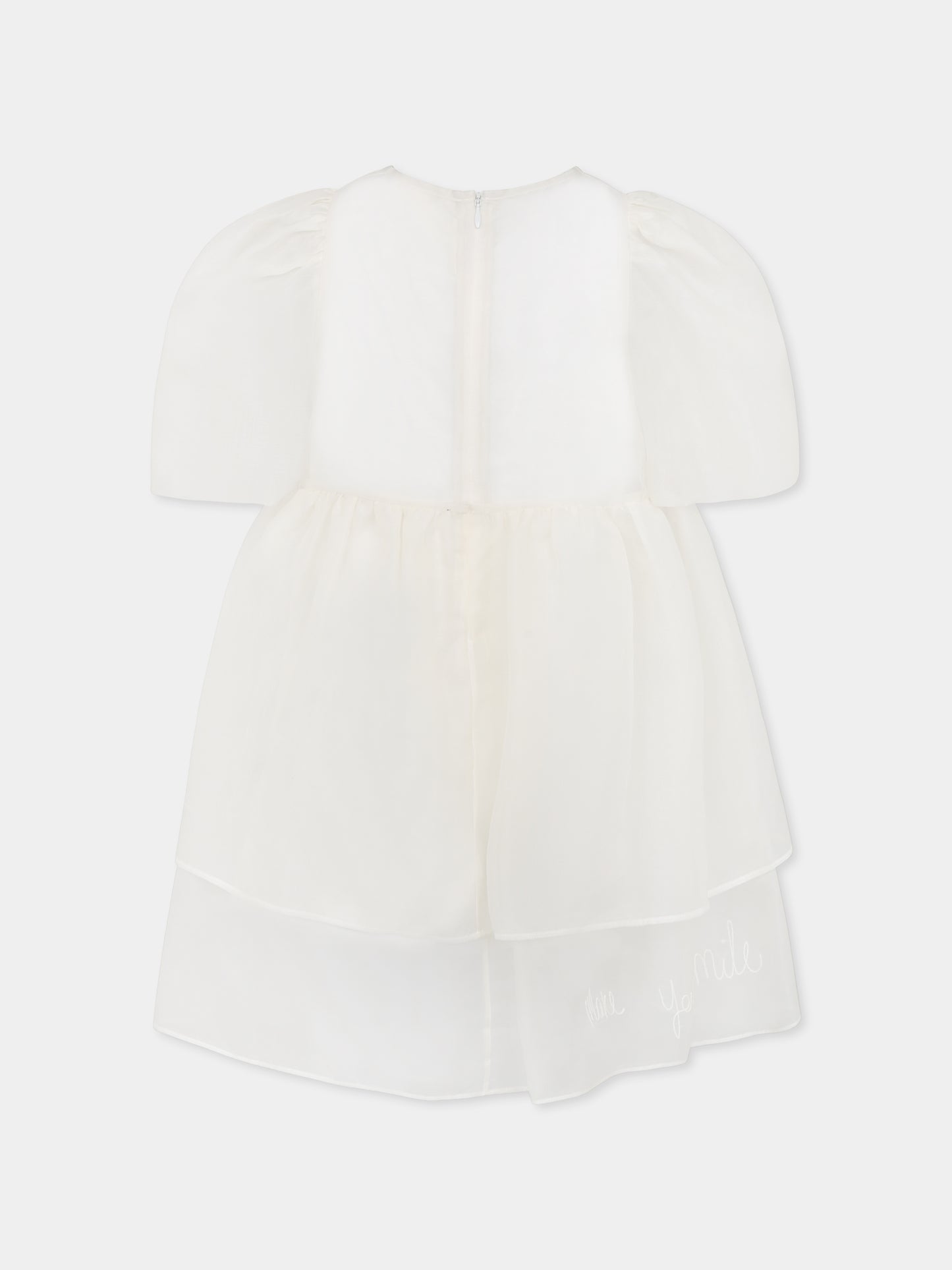 Vestito bianco per bambina con scritta e cuore