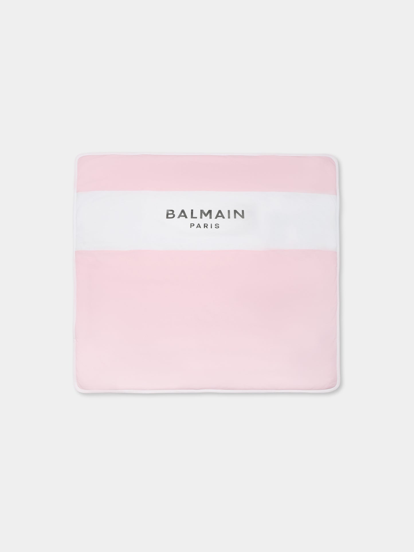 Coperta rosa per neonata con logo