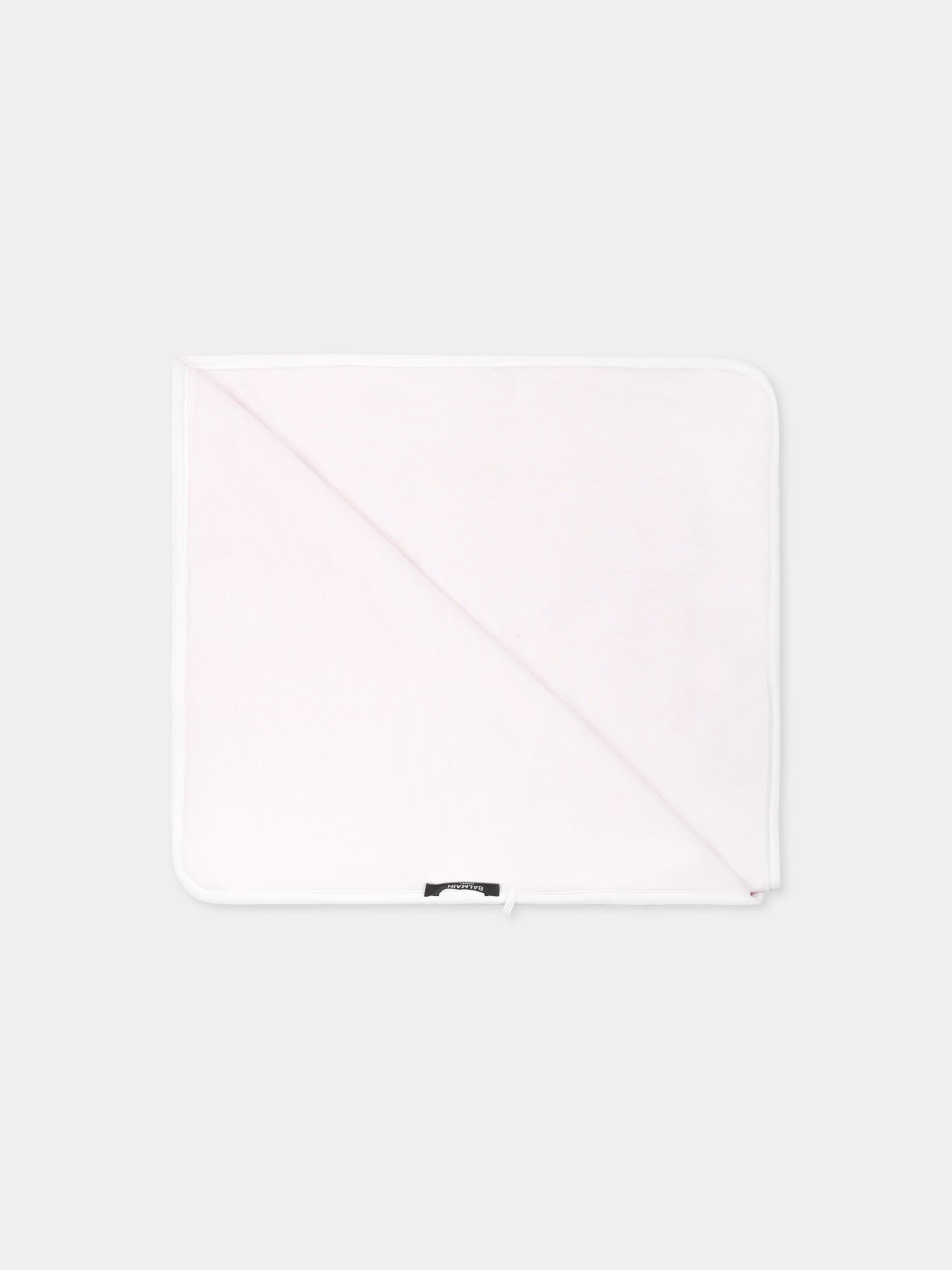 Coperta rosa per neonata con logo