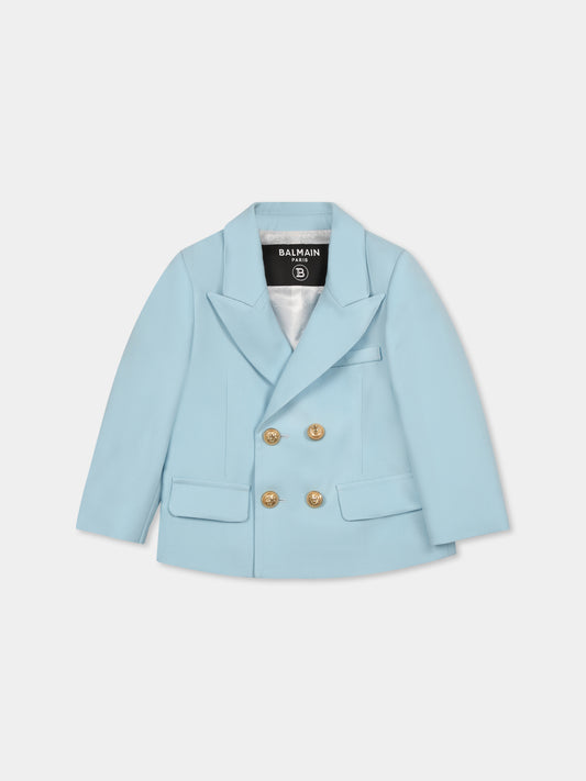 Giacca celeste per neonato,Balmain Kids,BW2504 I0196 60AOR