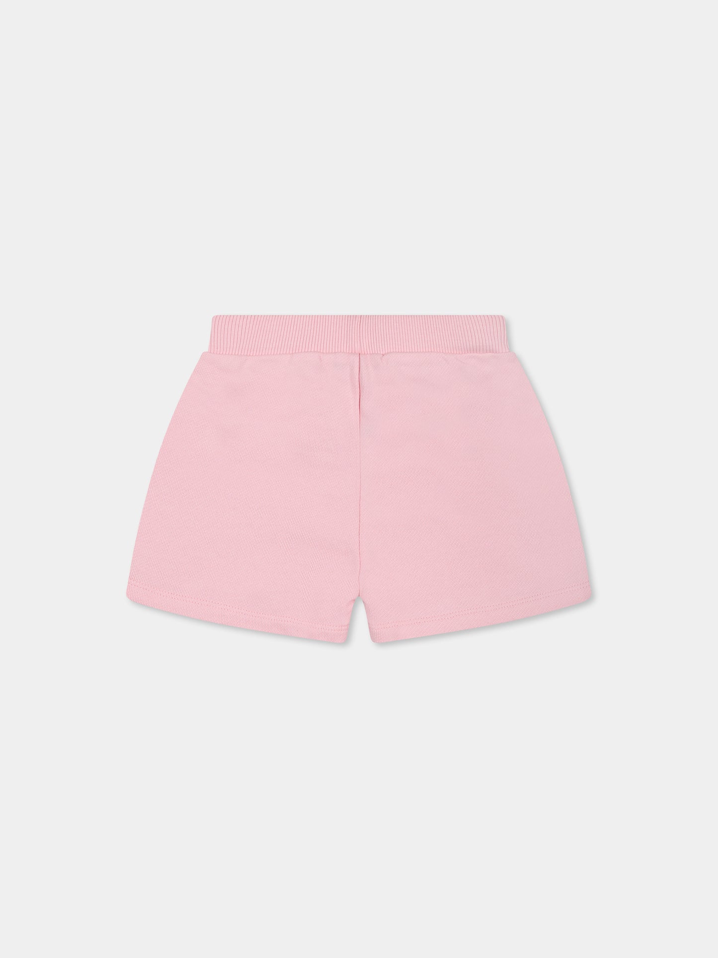 Shorts rosa per neonata con iconici bottoni