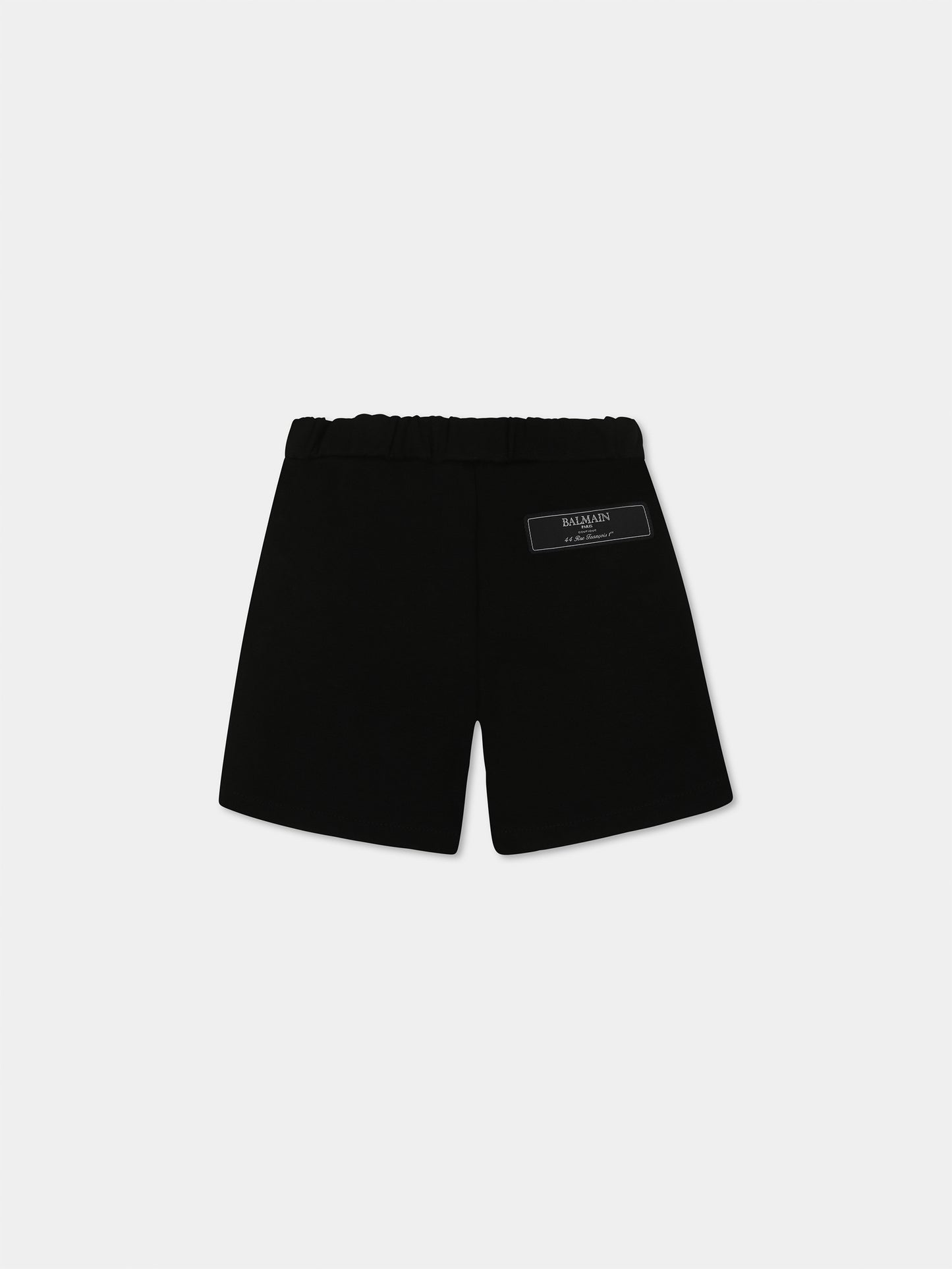 Shorts neri per neonato con logo