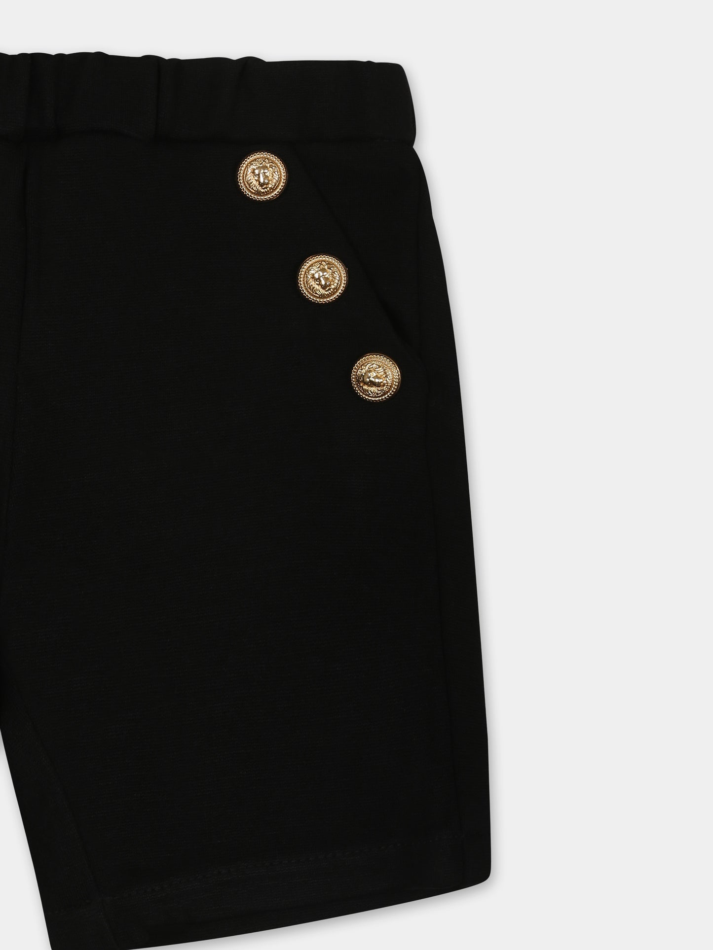 Shorts neri per neonato con logo