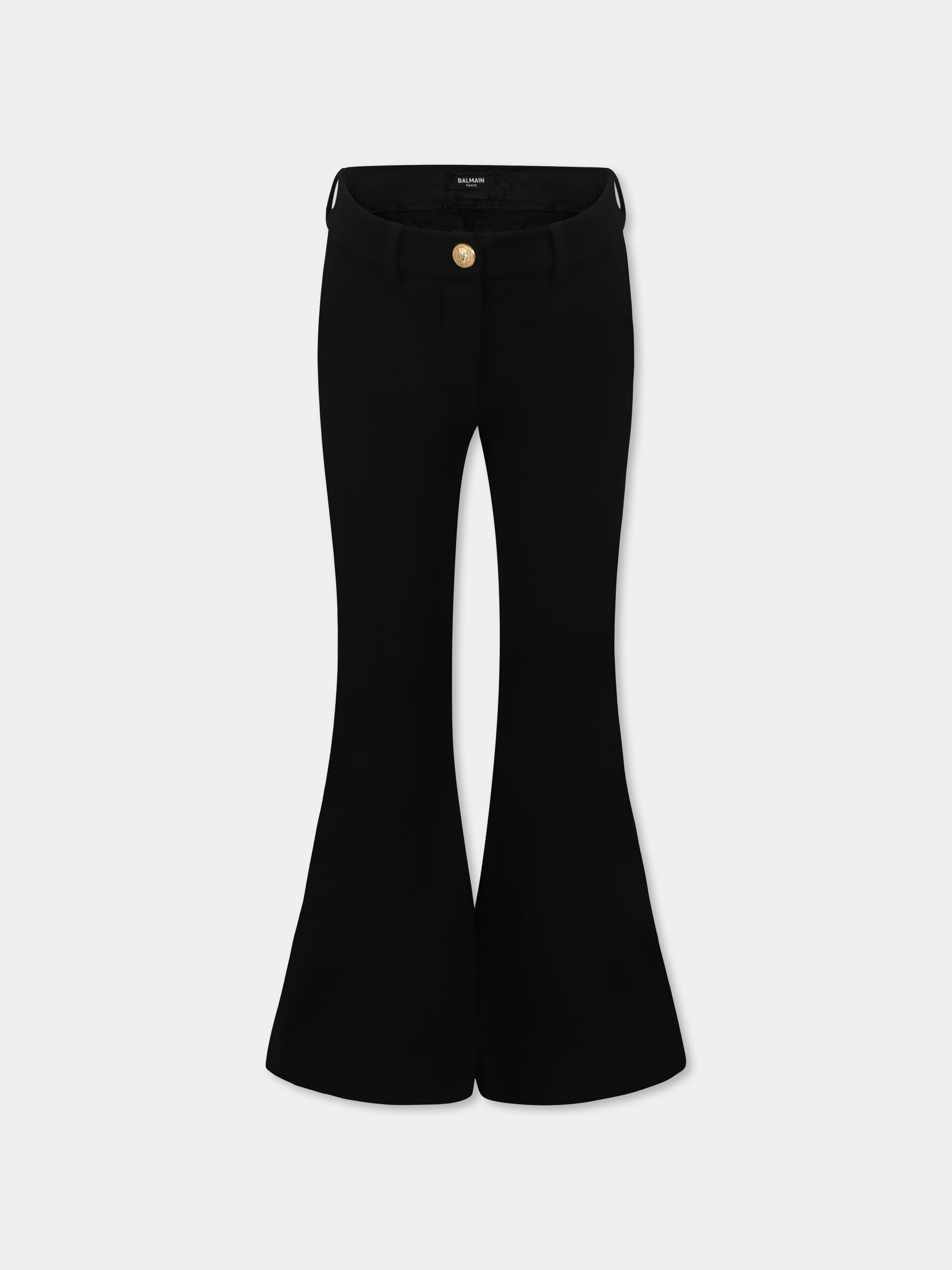 Pantaloni neri per bambina con logo,Balmain Kids,BW6A80 J0371 930OR