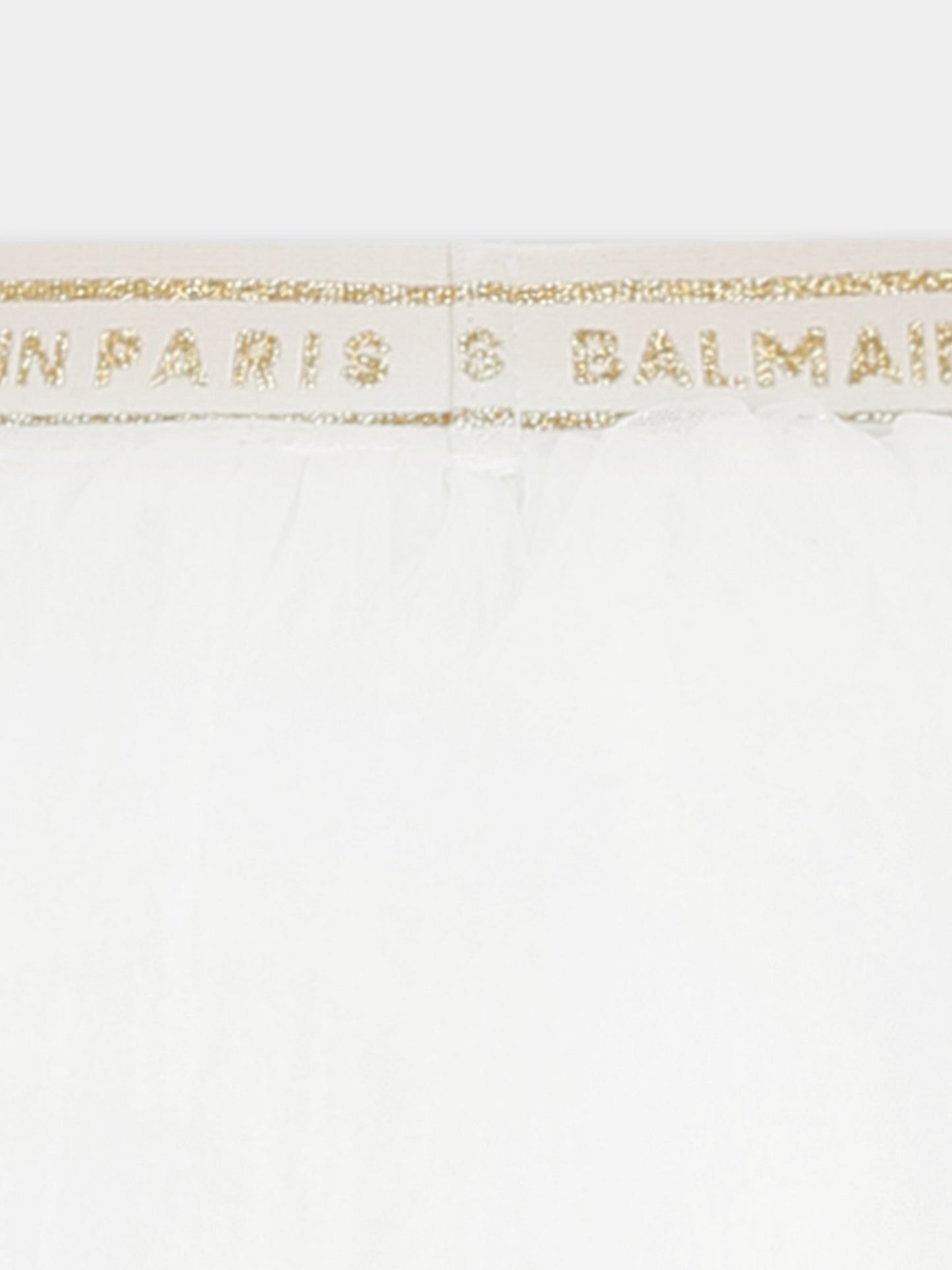 Gonna bianca per bambina con logo,Balmain Kids,BW7A11 T0002 102OR
