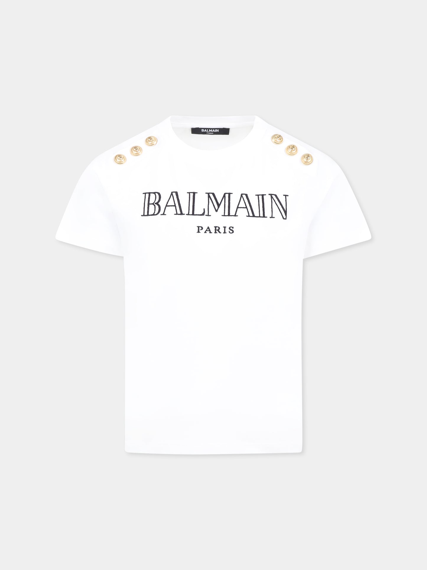 T-shirt bianca per bambini con logo