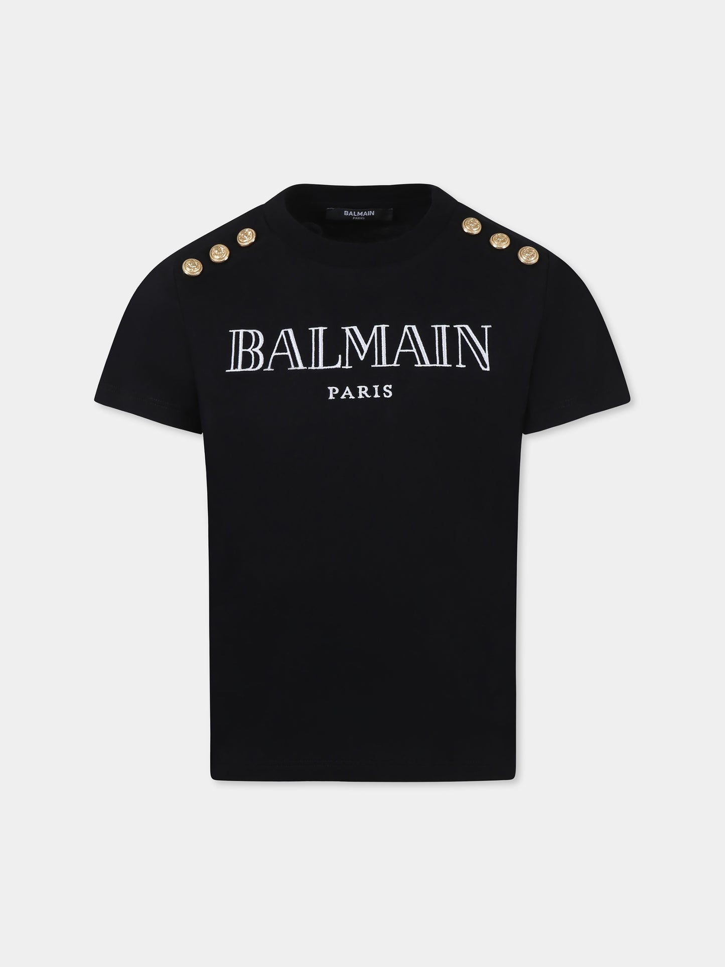 T-shirt nera per bambini con logo