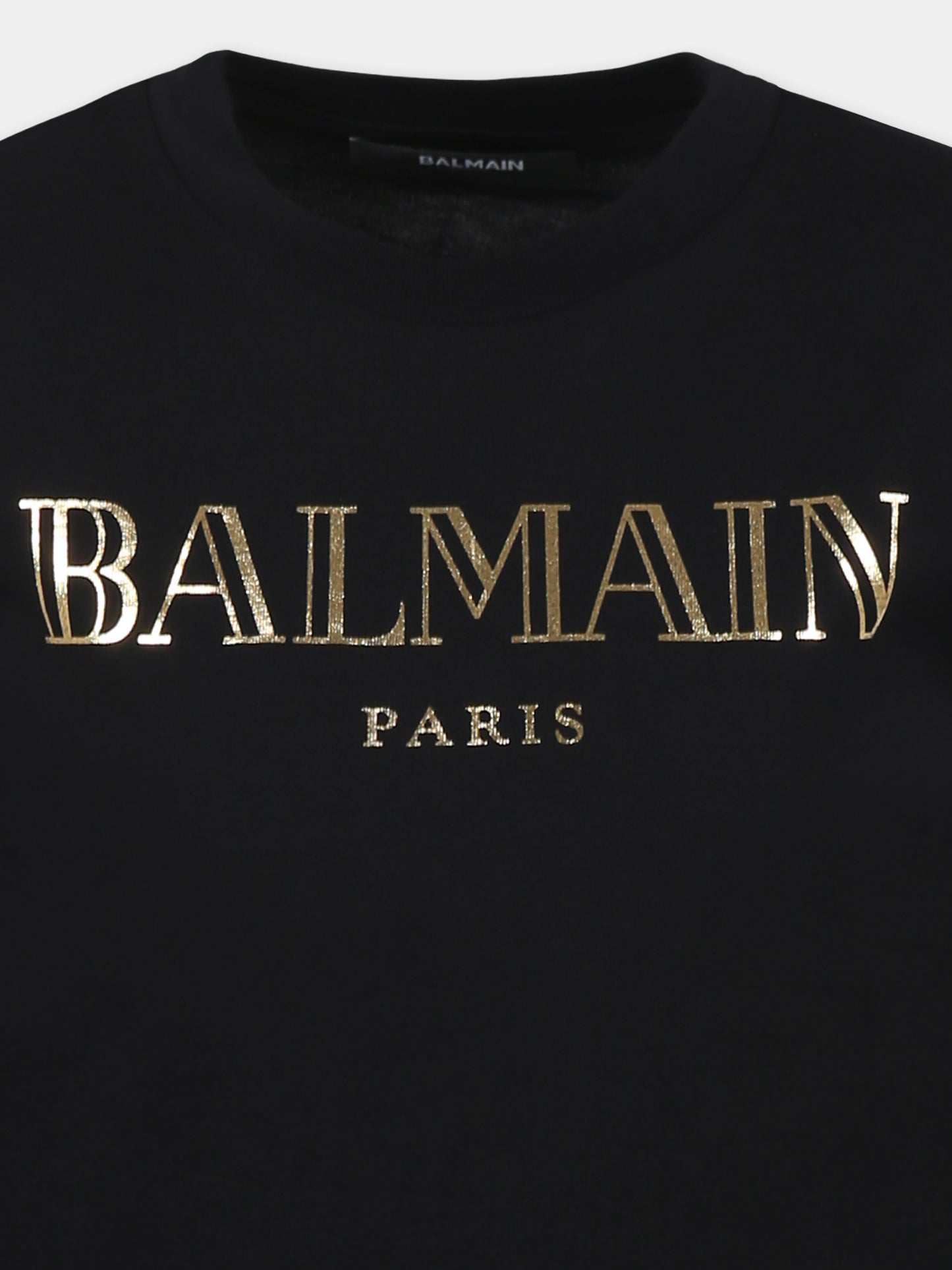 T-shirt nera per bambina con logo,Balmain Kids,BW8A91 Z0082 930OR