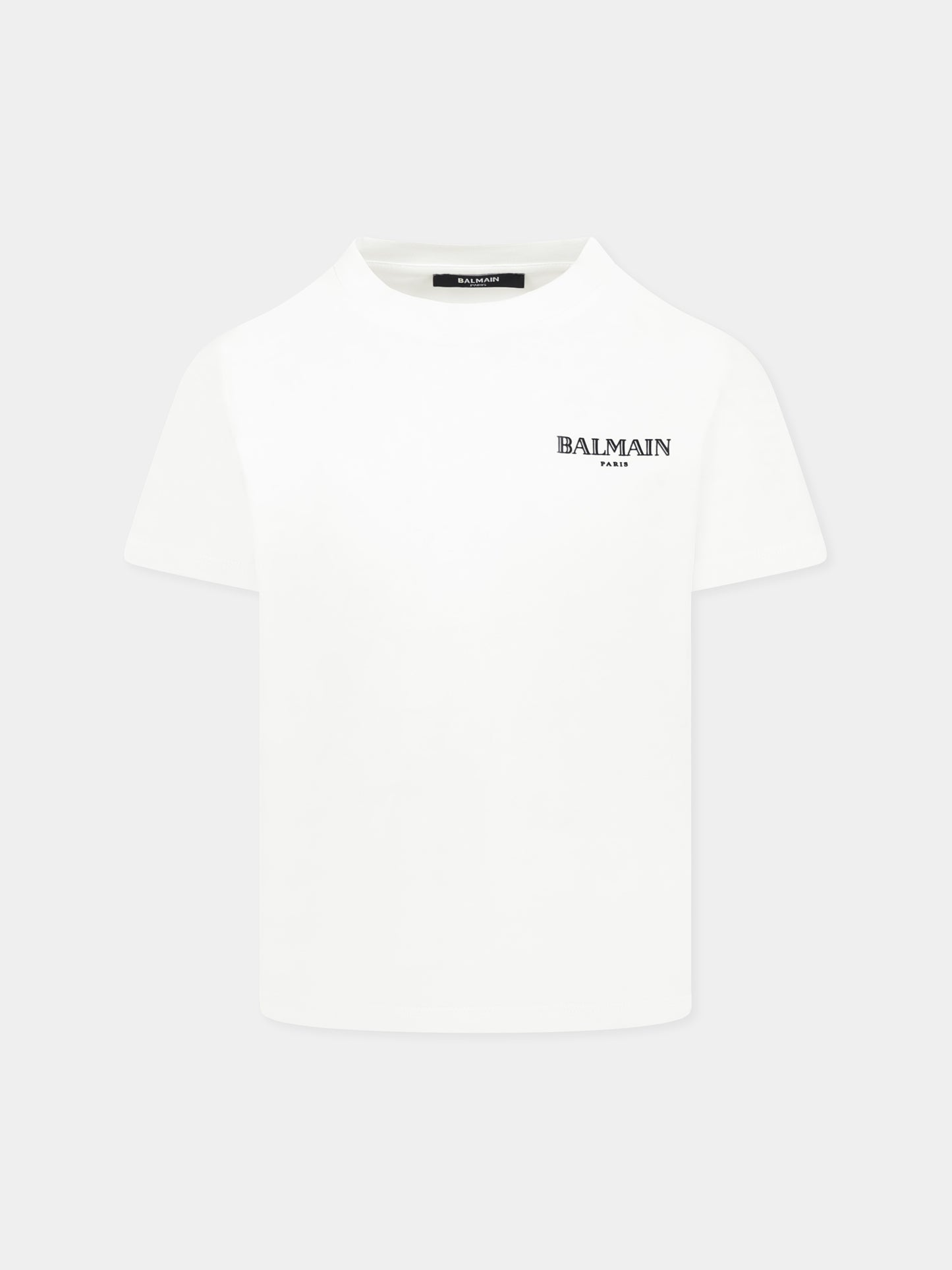 T-shirt bianca per bambini con logo