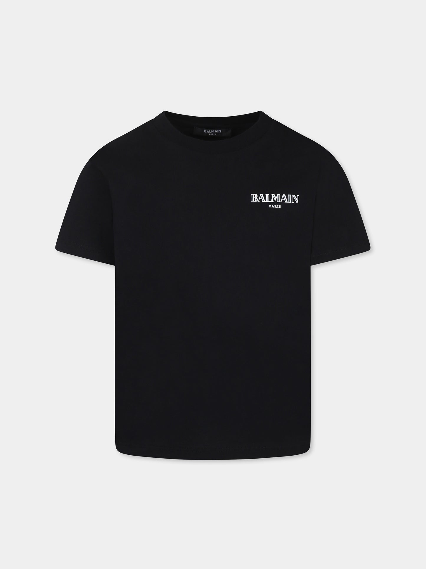 T-shirt nera per bambini con logo