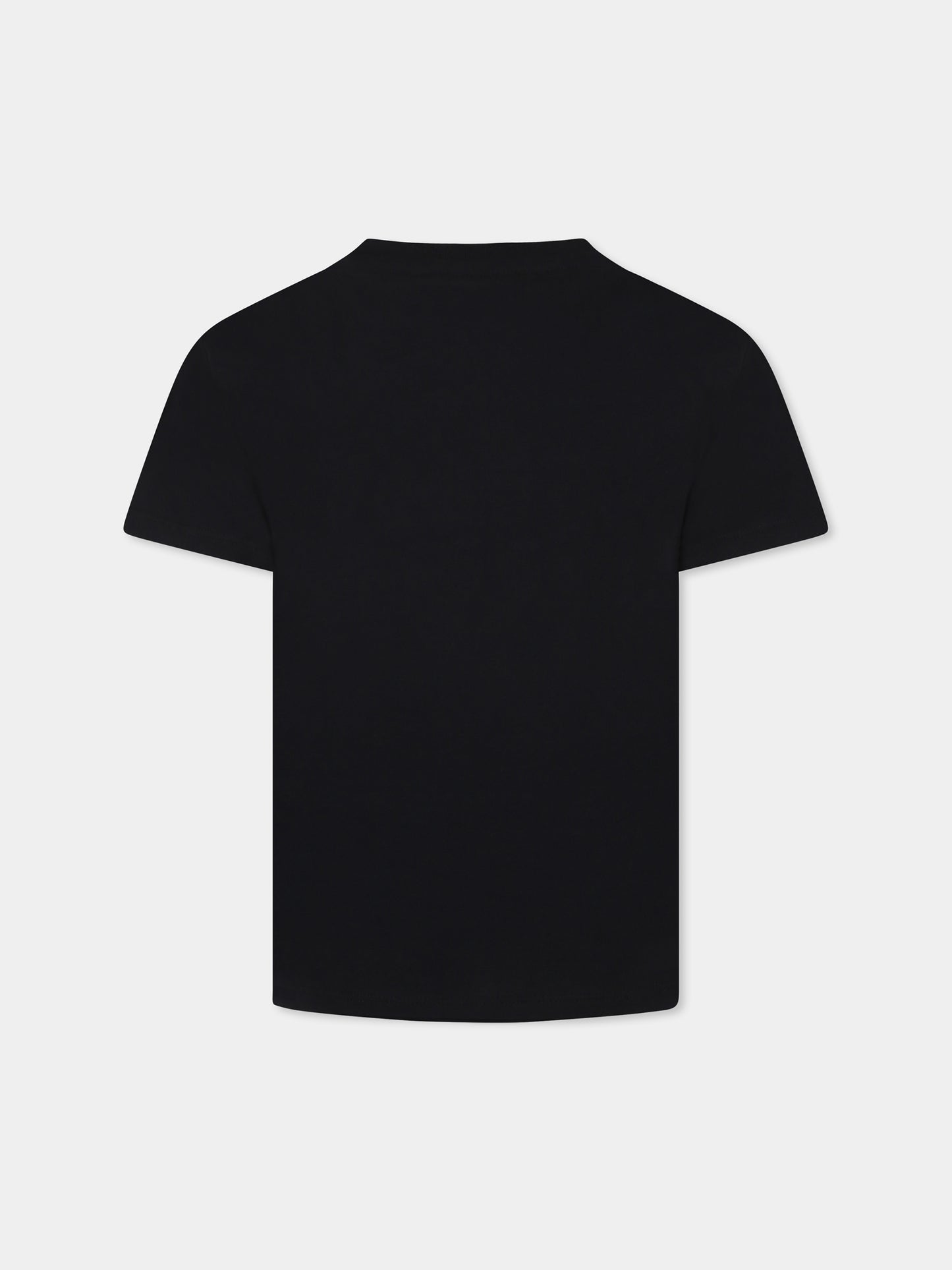 T-shirt nera per bambini con logo