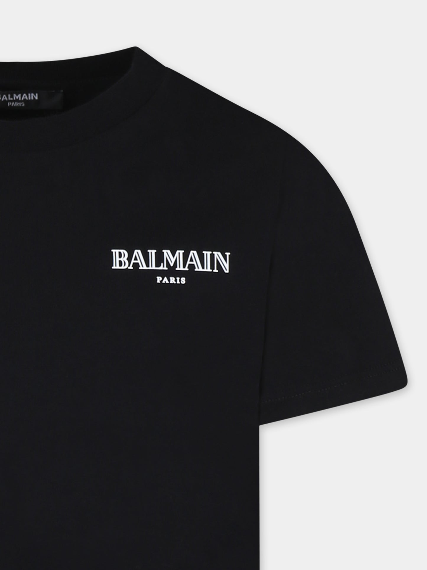 T-shirt nera per bambini con logo