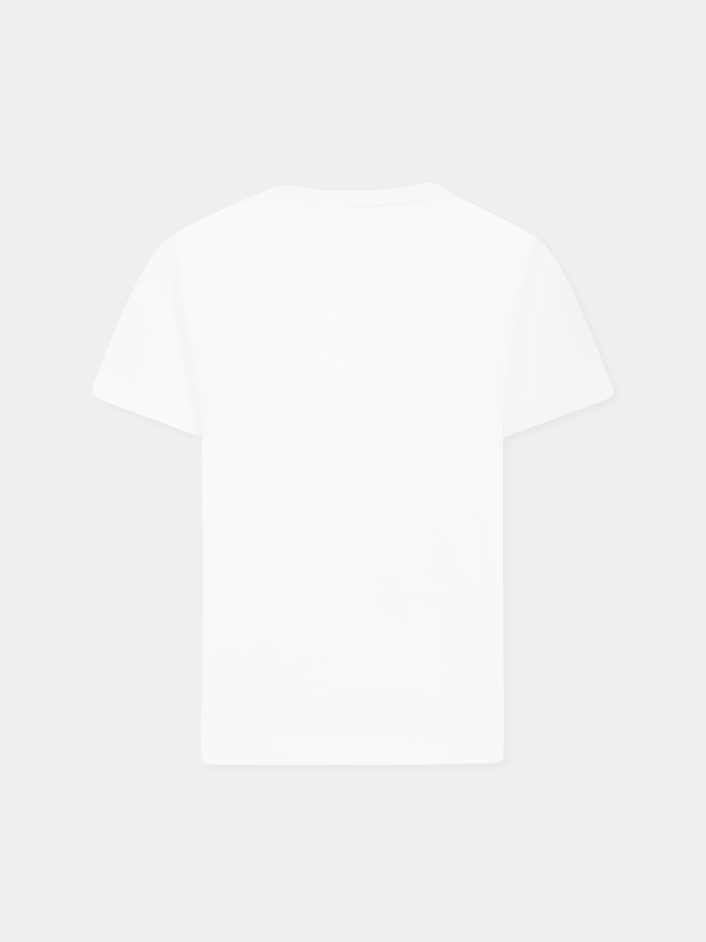 T-shirt bianca per bambina con logo dorato