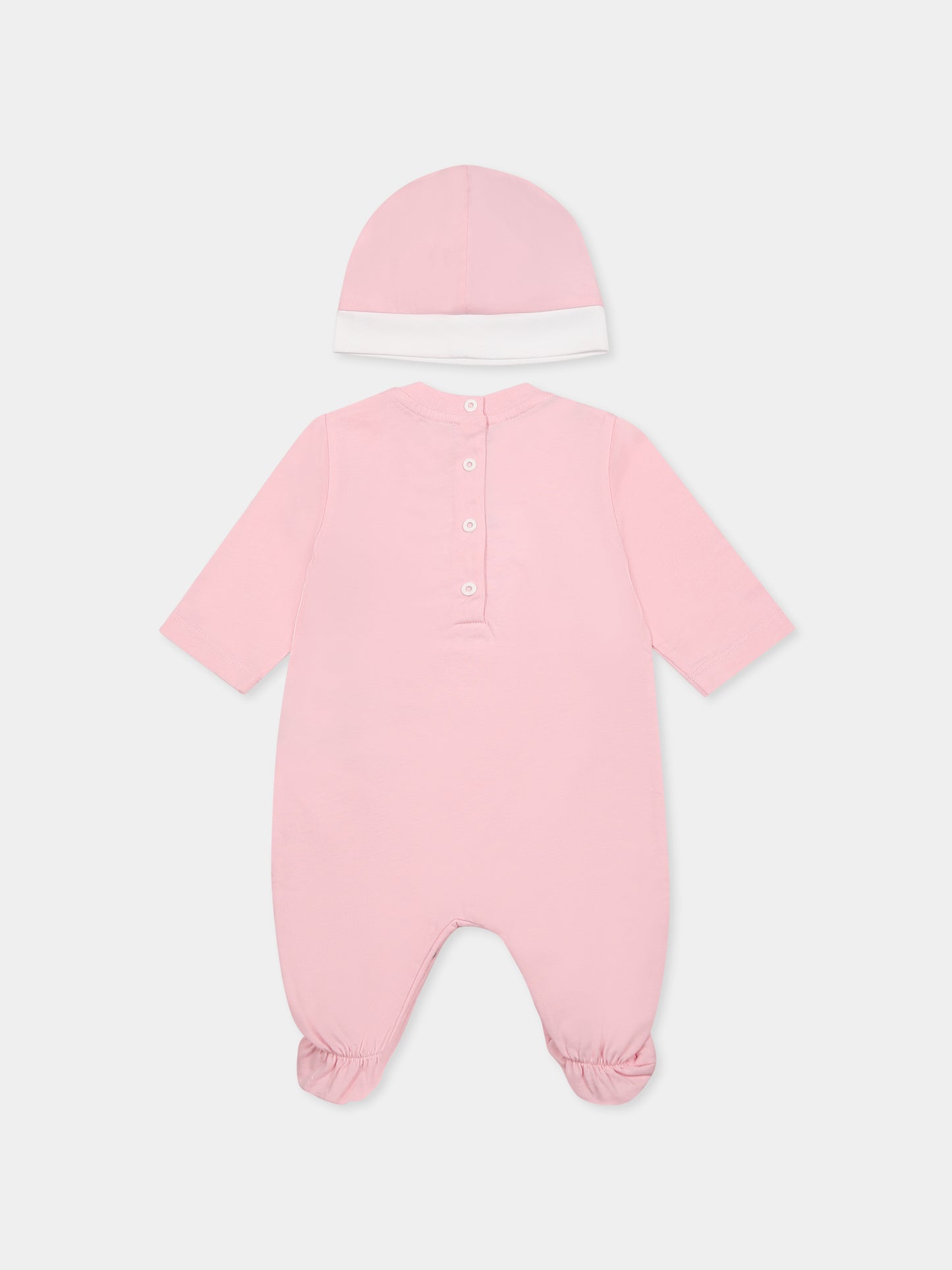 Set tutina rosa per neonata con logo,Balmain Kids,BWB50A Z0082 511AG