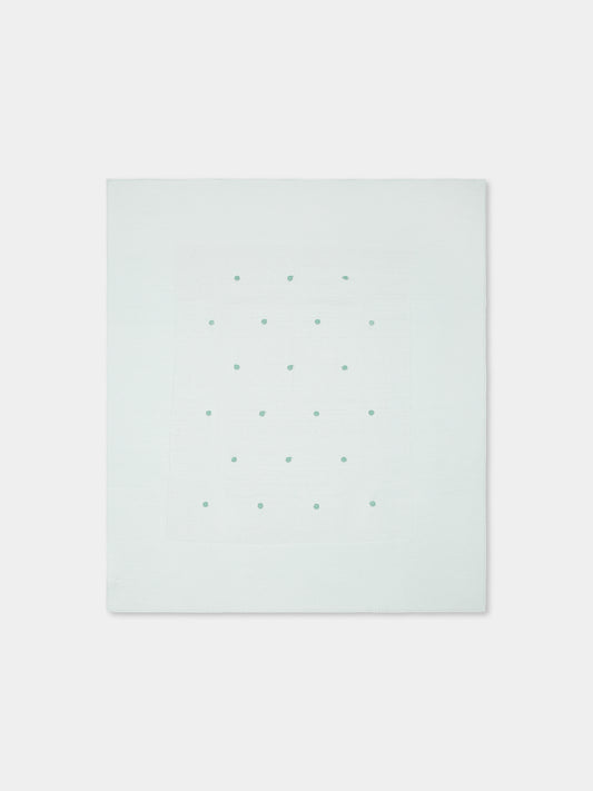 Coperta verde per neonati con pois