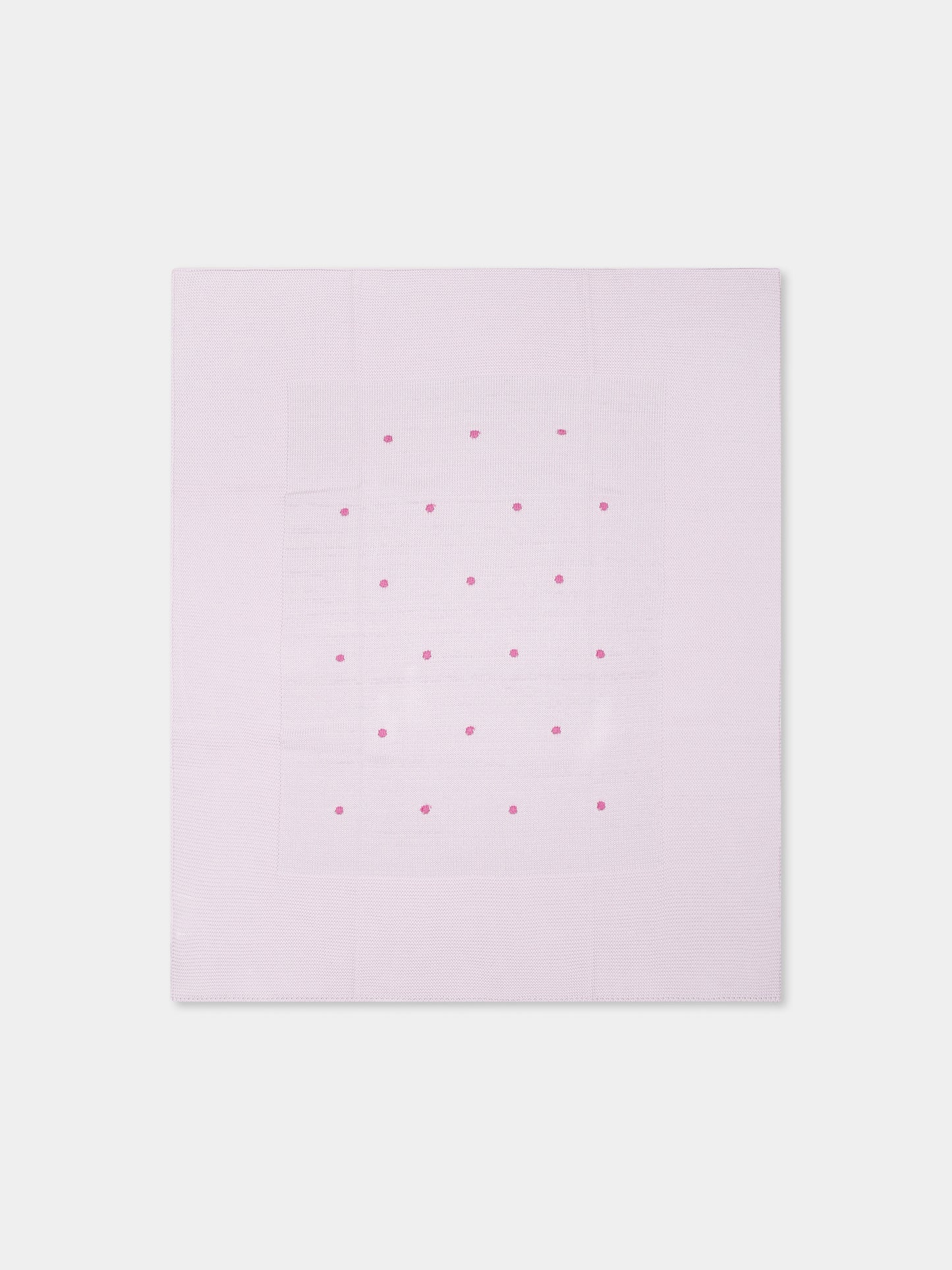 Coperta viola per neonata con pois