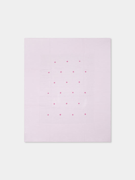 Coperta viola per neonata con pois