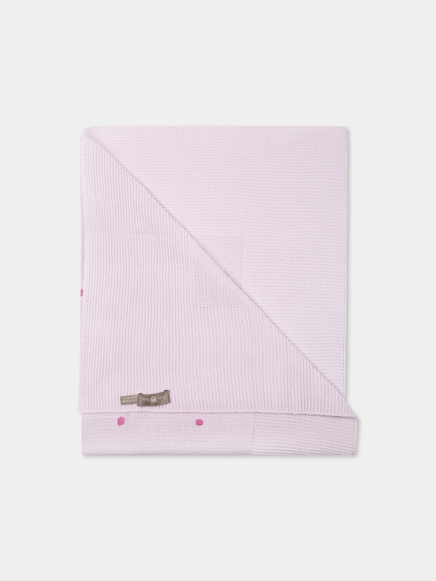 Coperta viola per neonata con pois