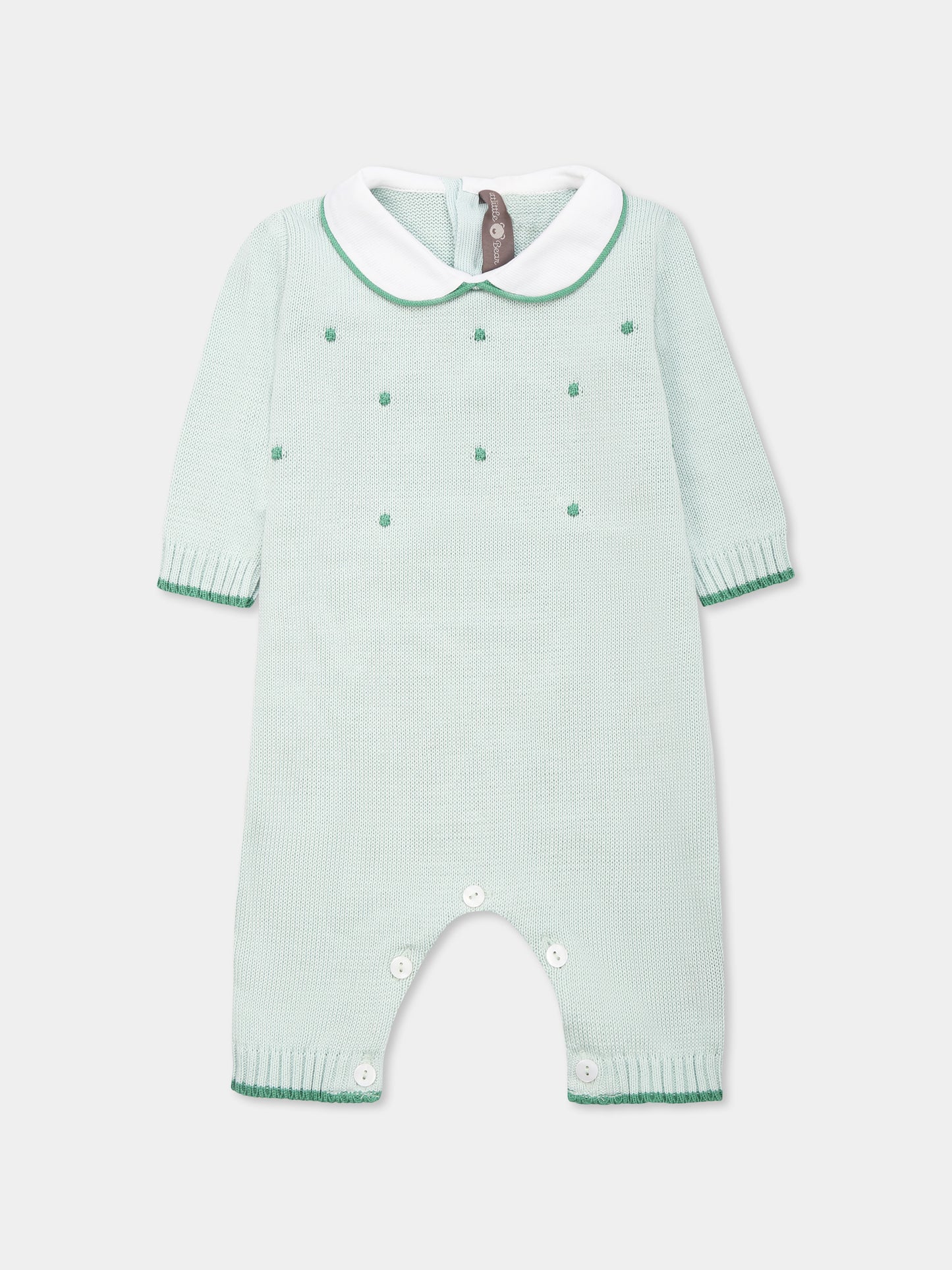 Tutina verde per neonati con pois