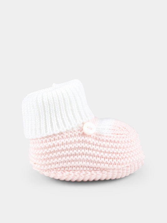 Babbucce rosa per neonata,Little Bear,1137 BIANCO/CIPRIA