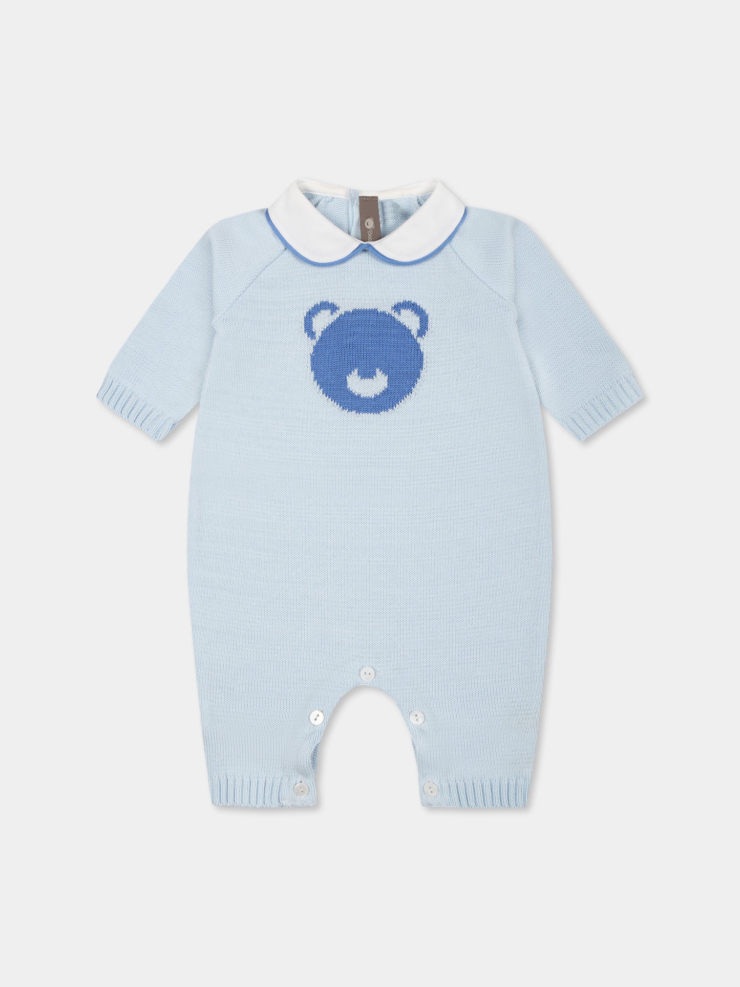 Tutina celeste per neonato con orsetto