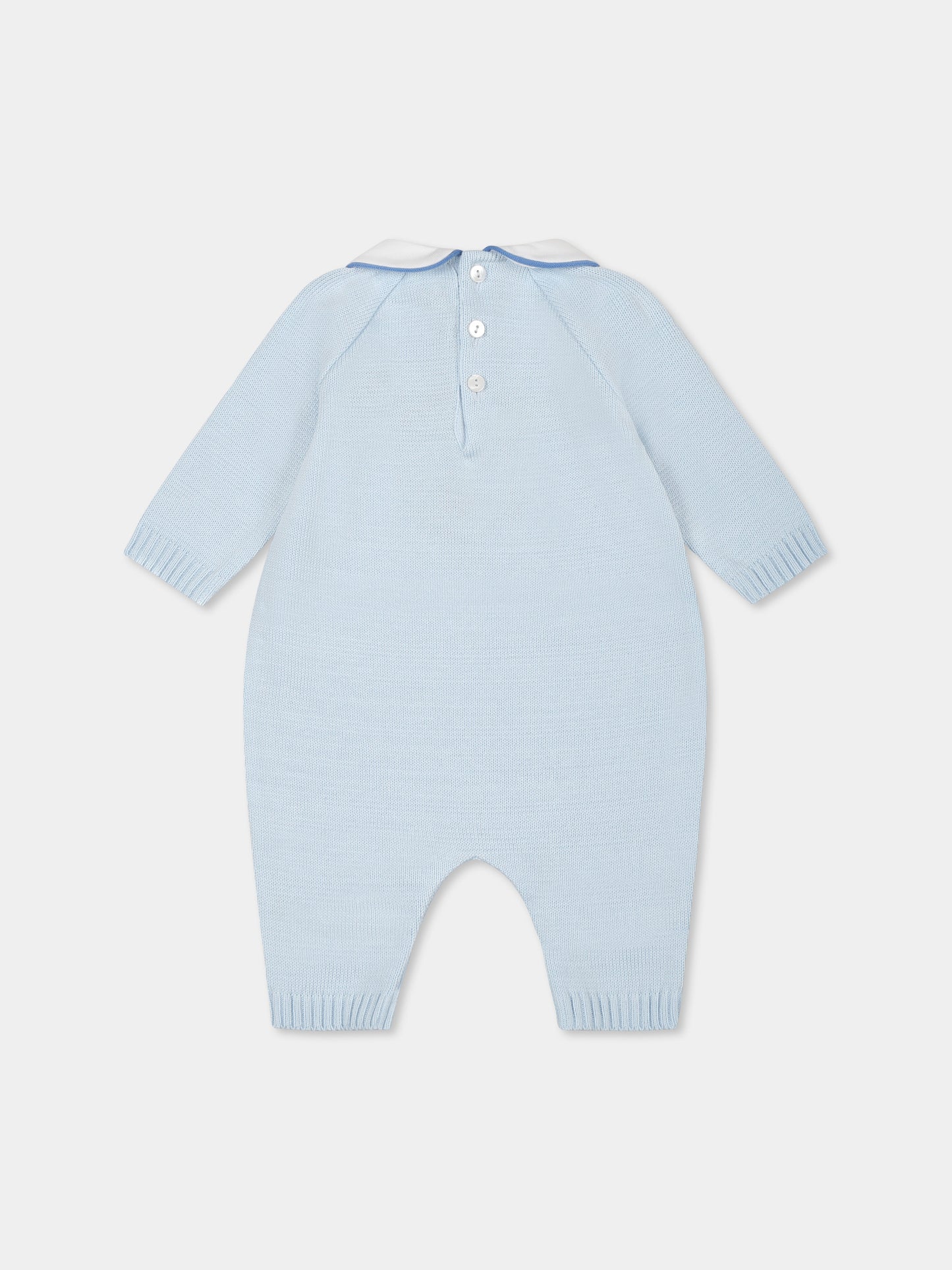 Tutina celeste per neonato con orsetto