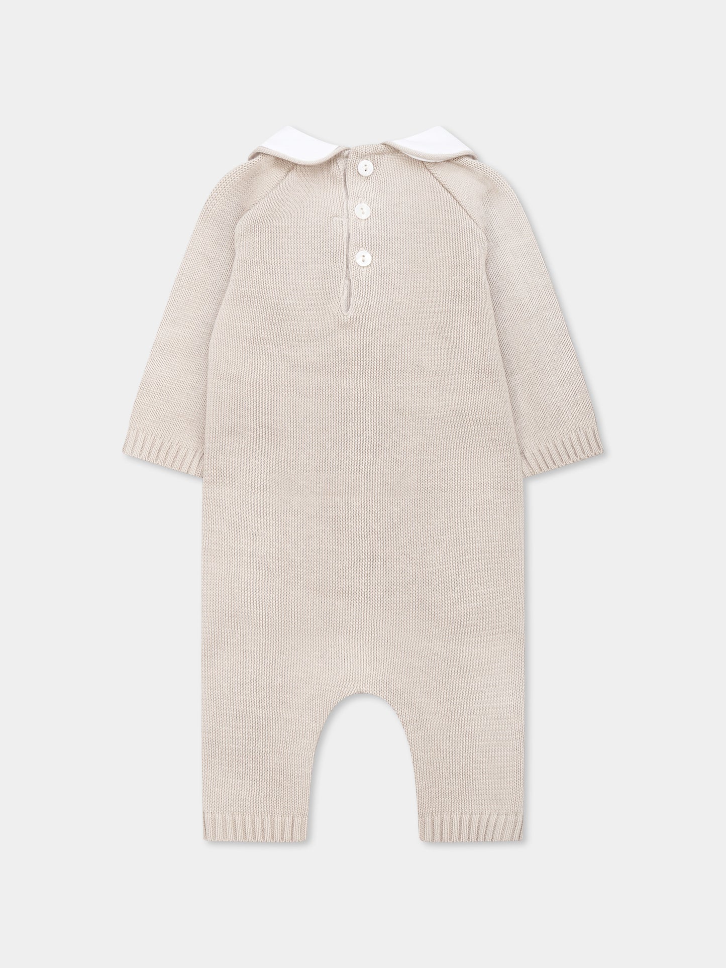 Tutina beige per neonati con orsetto