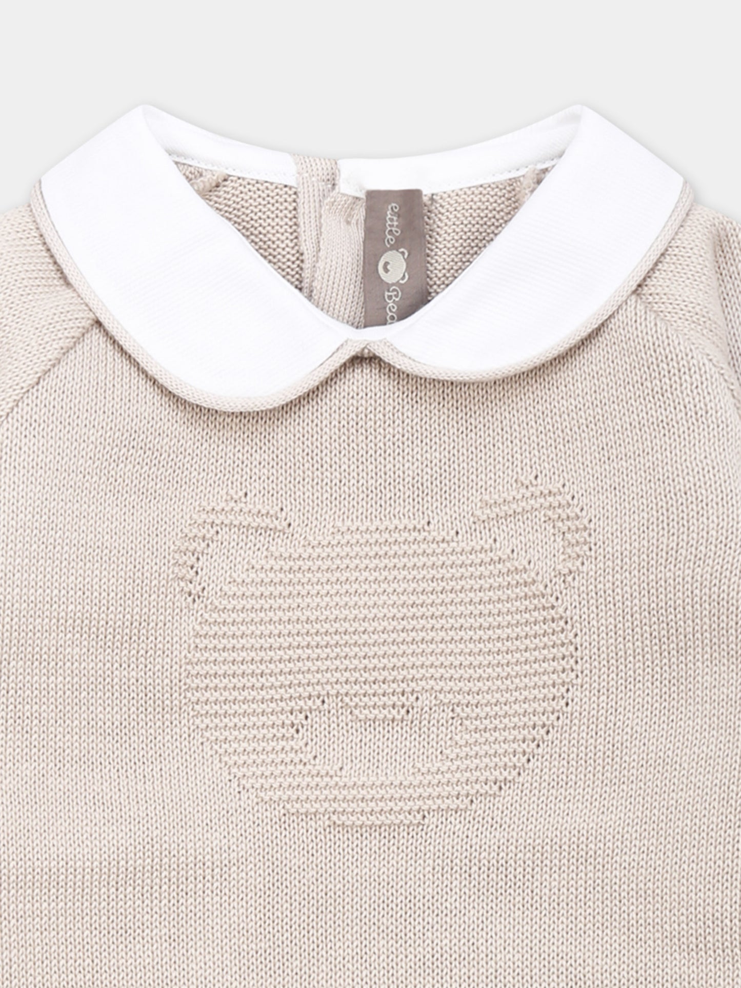 Tutina beige per neonati con orsetto