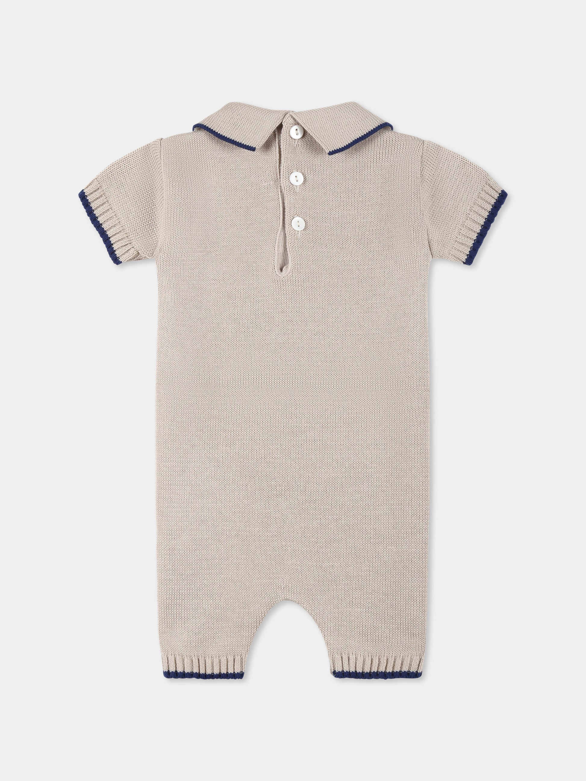 Pagliaccetto beige per neonato,Little Bear,1123  CORDA/BLU