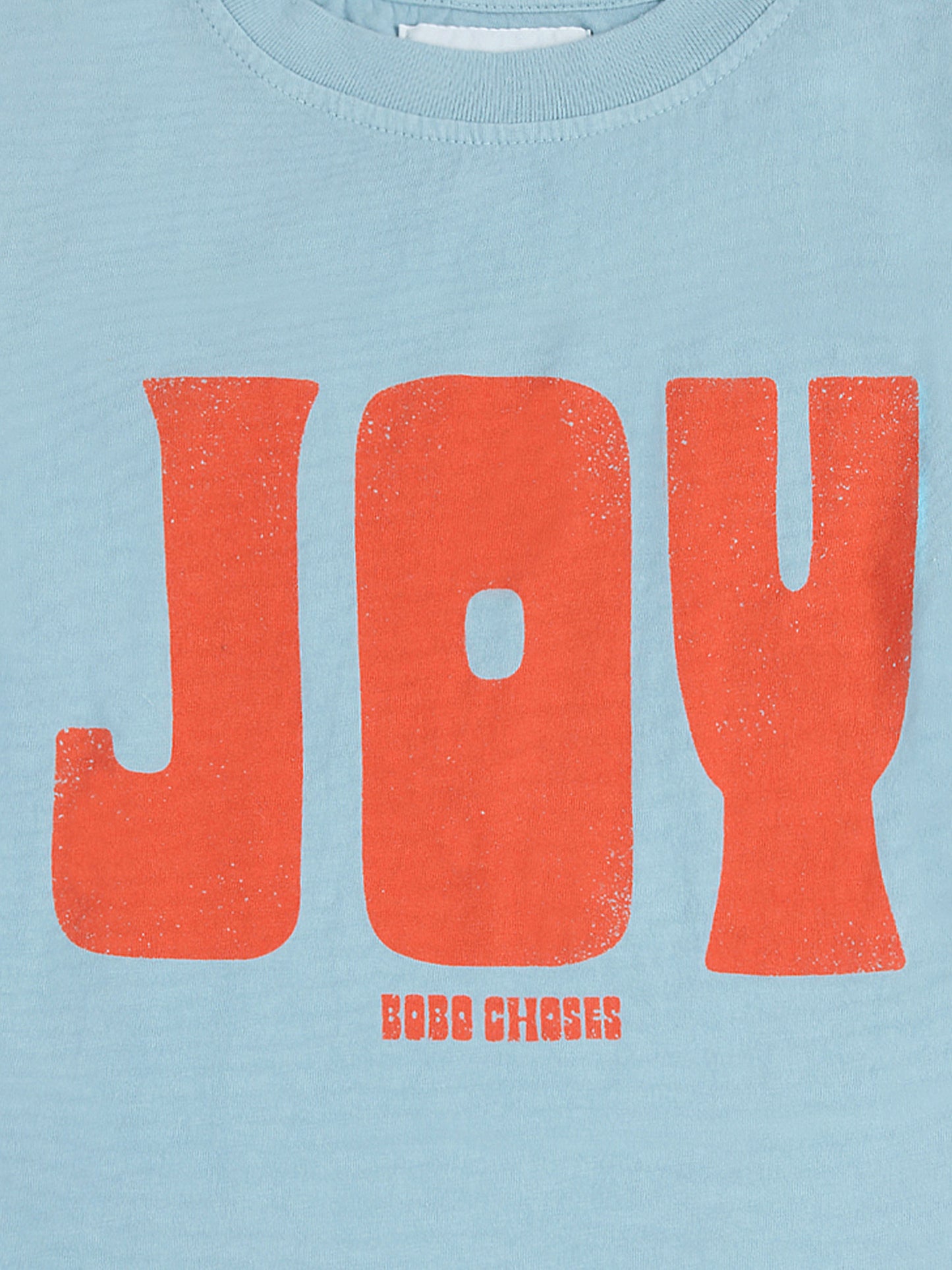 T-shirt celeste per bambini con scritta Joy,Bobo Choses,B125AC010