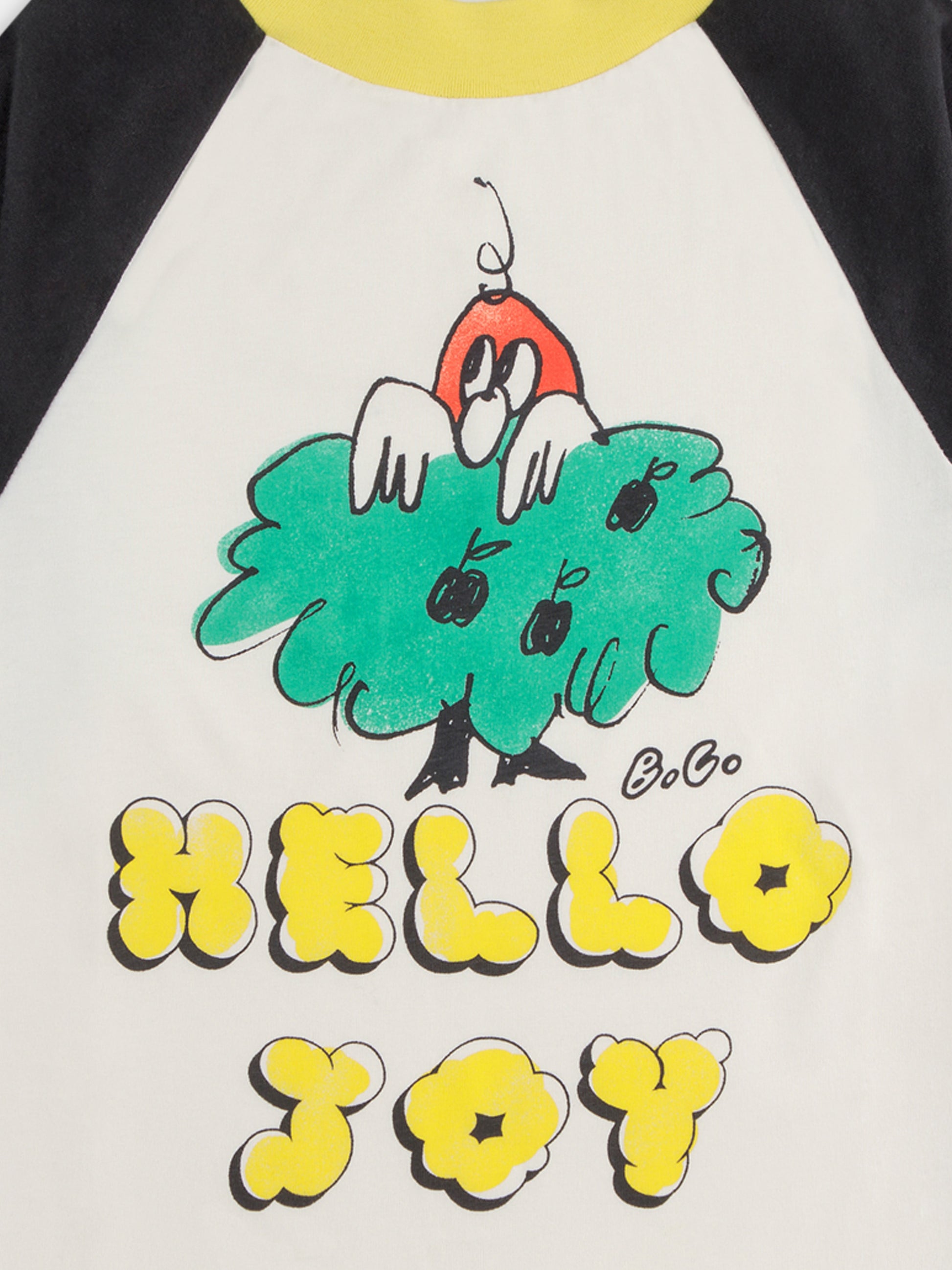 T-shirt avorio per bambini con scritta e stampa,Bobo Choses,B125AC016