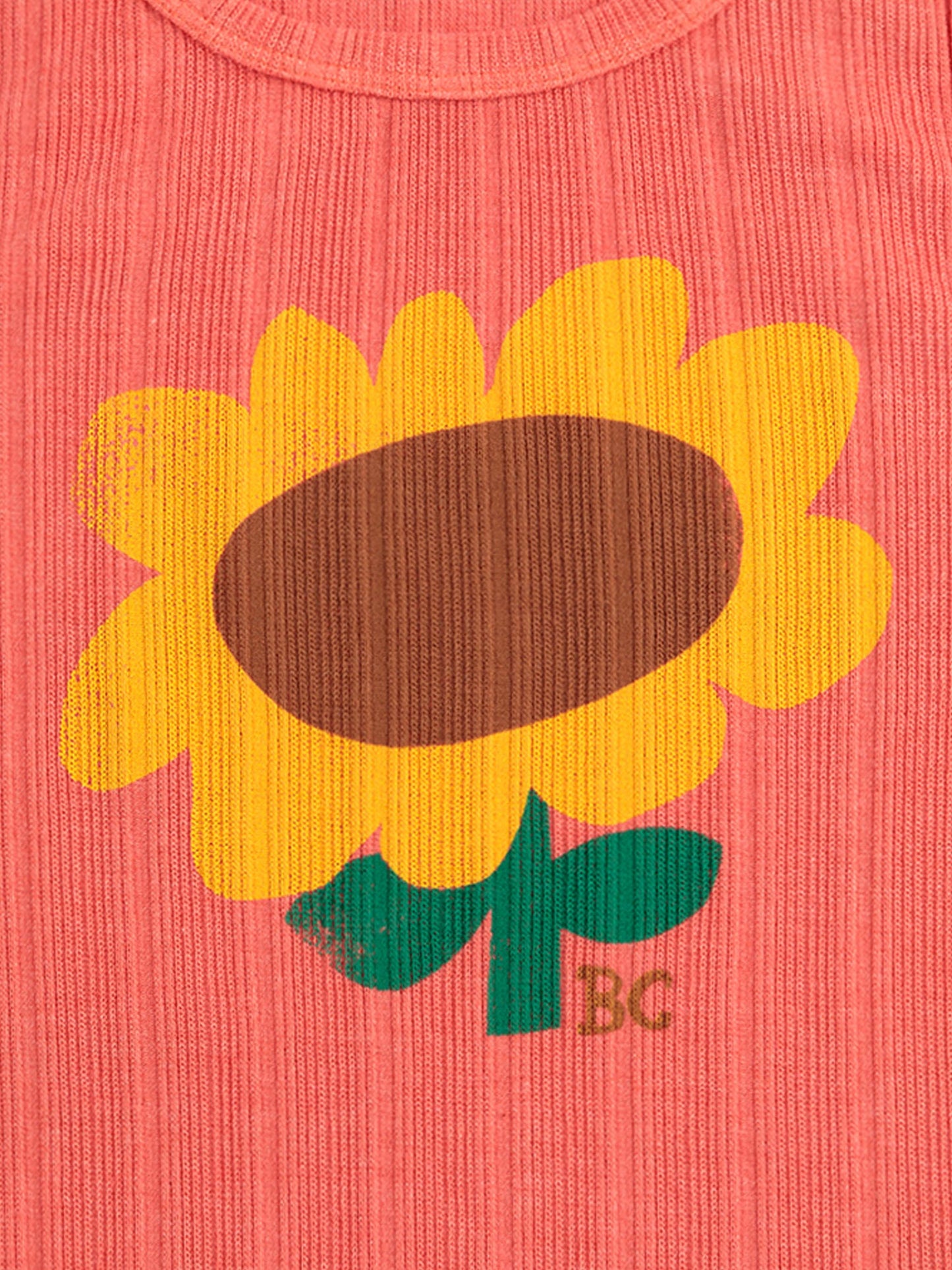 Canotta rossa per bambina con girasole