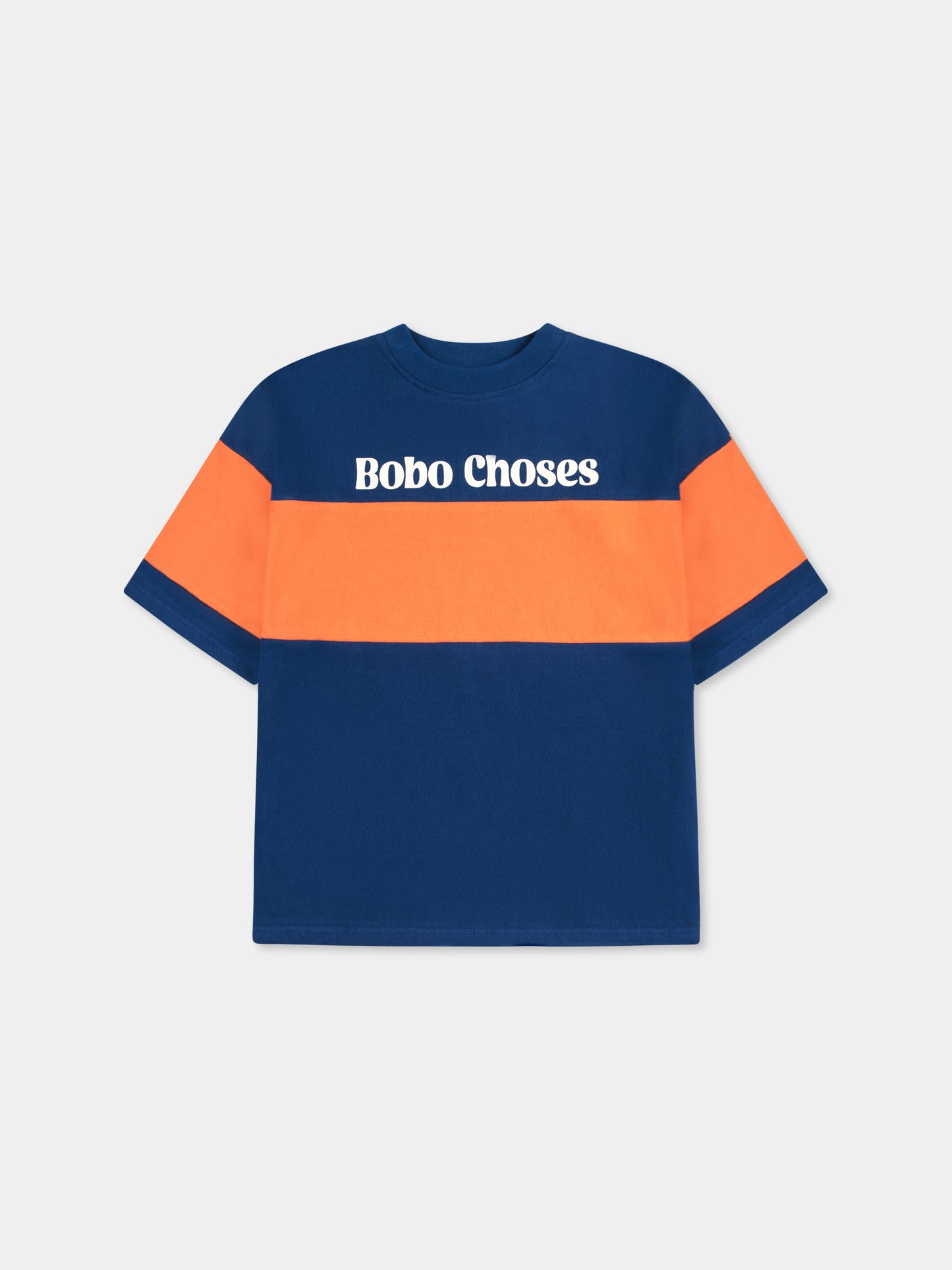 T-shirt blu per bambini con logo,Bobo Choses,B125AC126