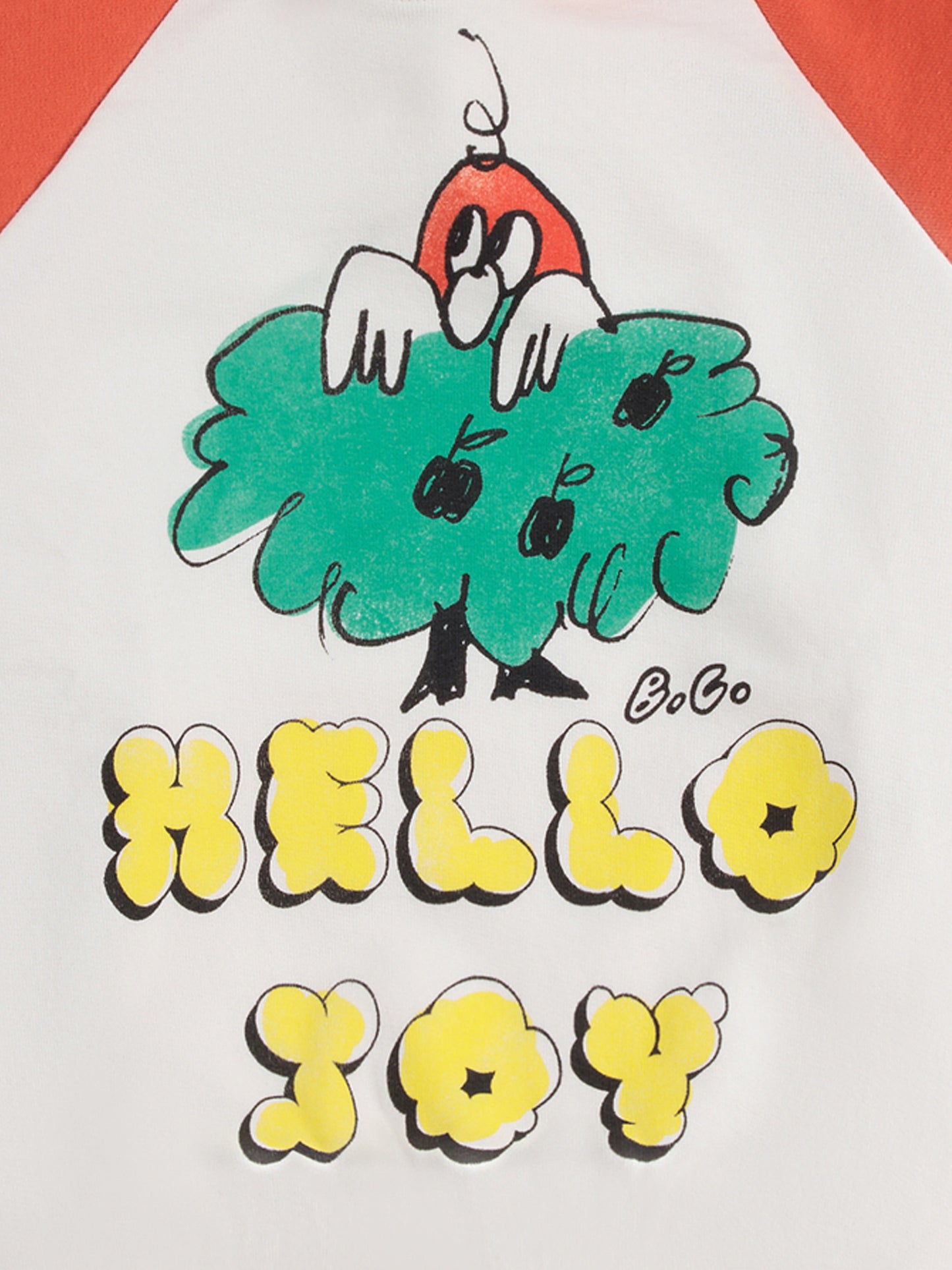 Felpa bianca per bambini con scritta e stampa,Bobo Choses,B125AC044