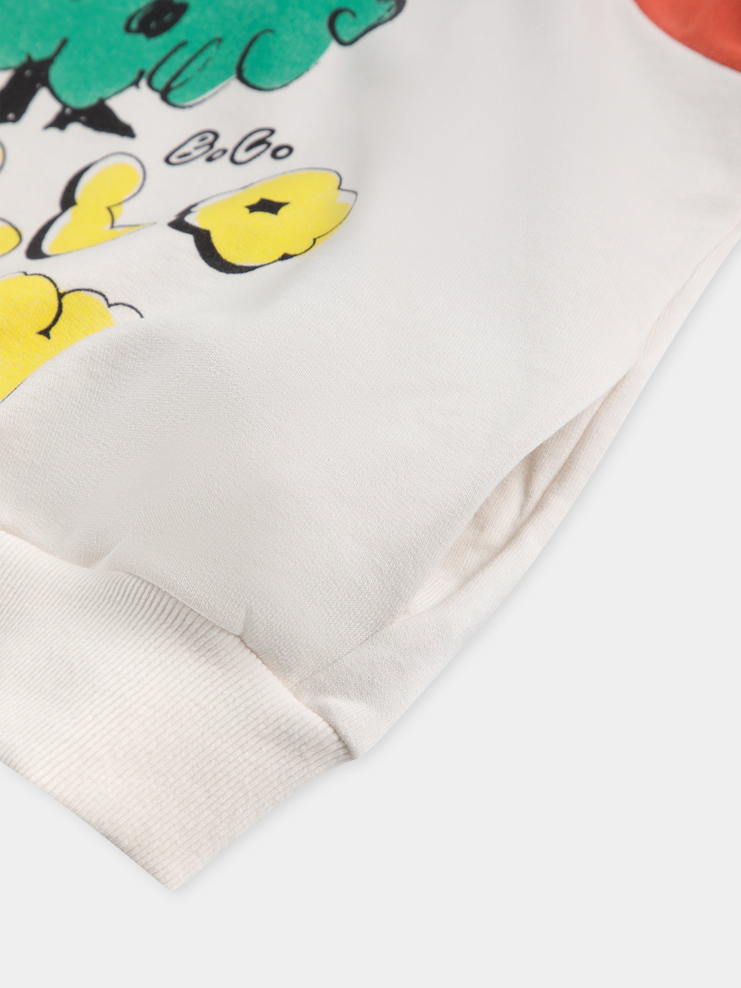 Felpa bianca per bambini con scritta e stampa,Bobo Choses,B125AC044