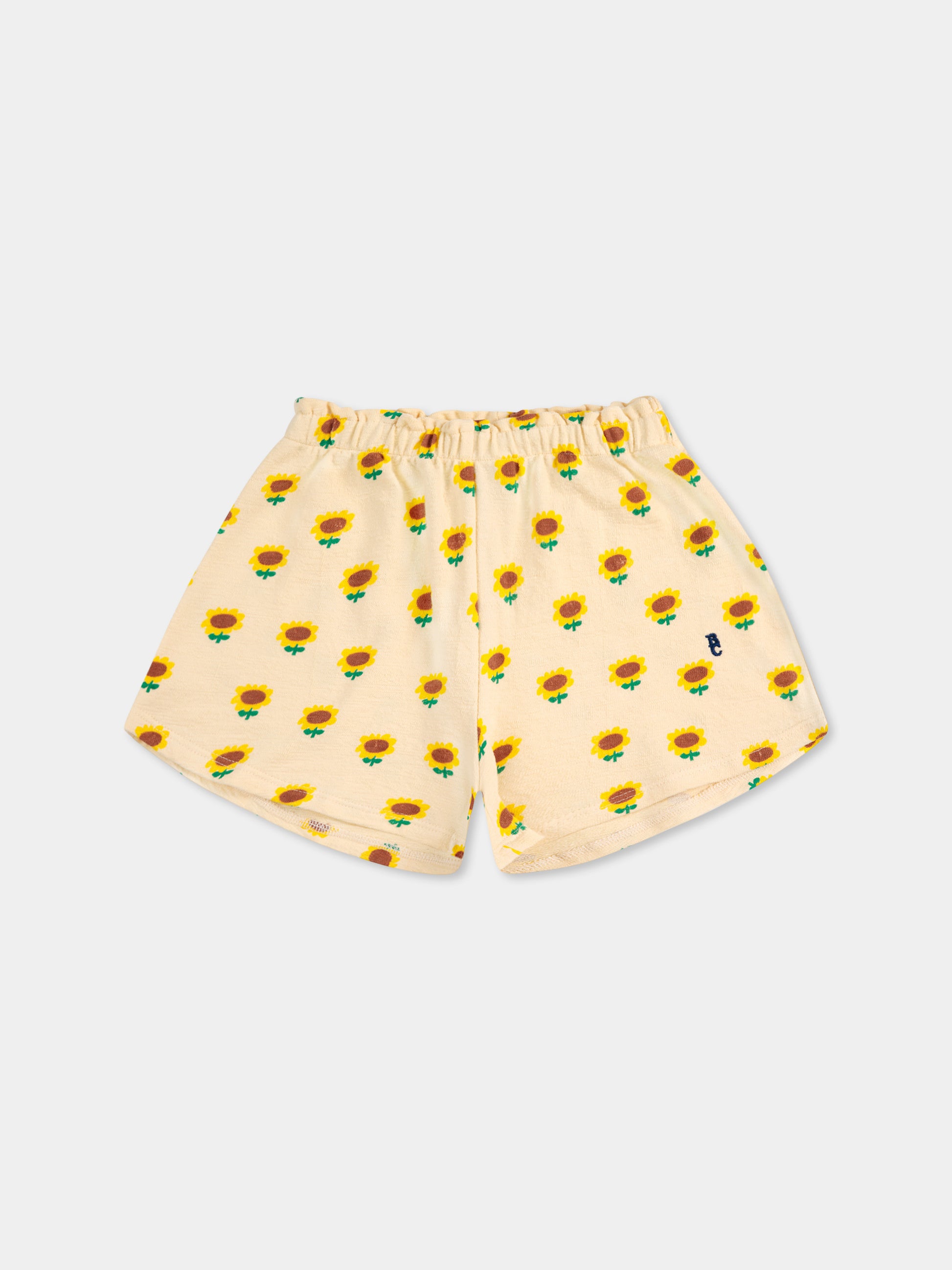 Shorts avorio per bambina con girasoli all over,Bobo Choses,B125AC051